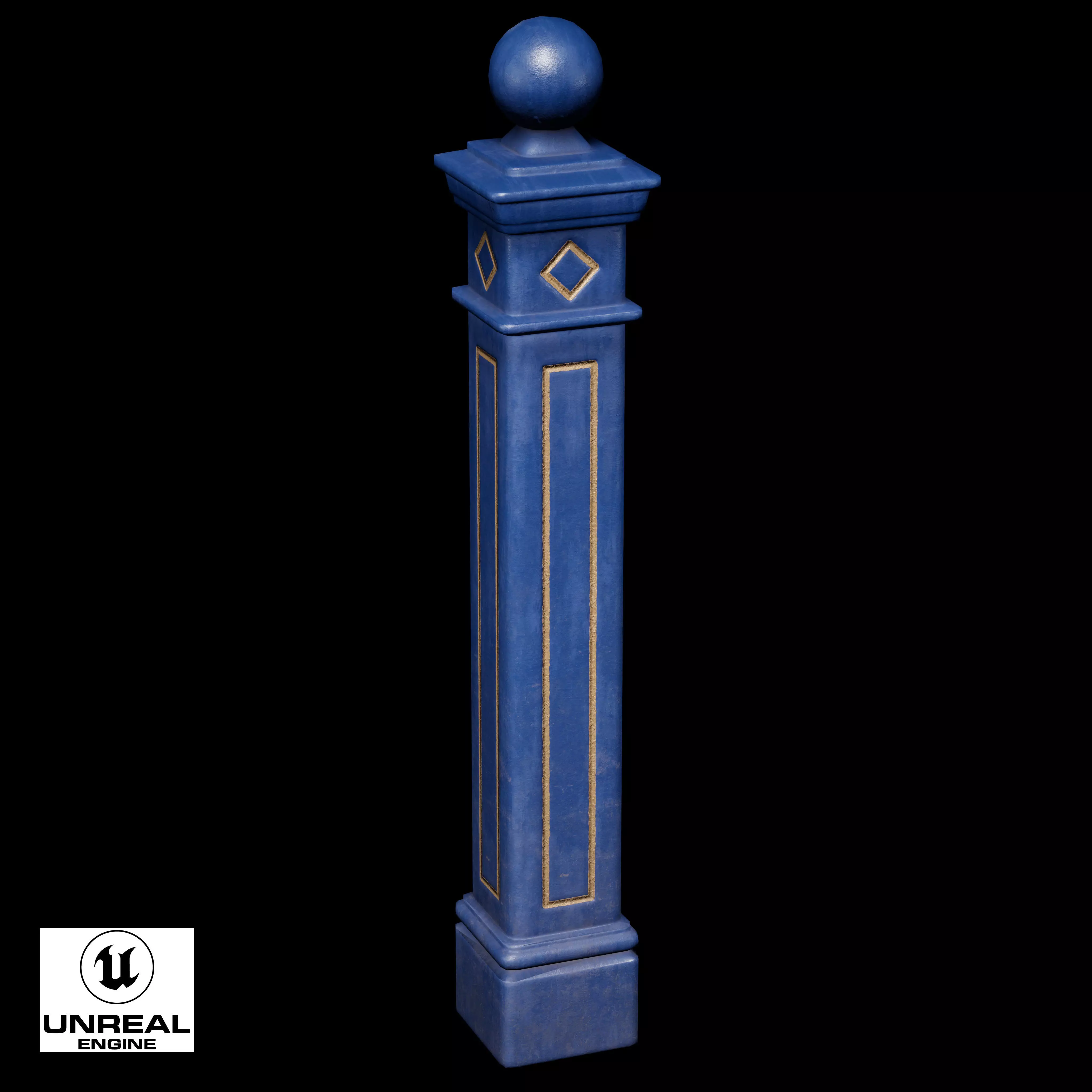 Bollards Cast Iron E Low-poly 3D model_11