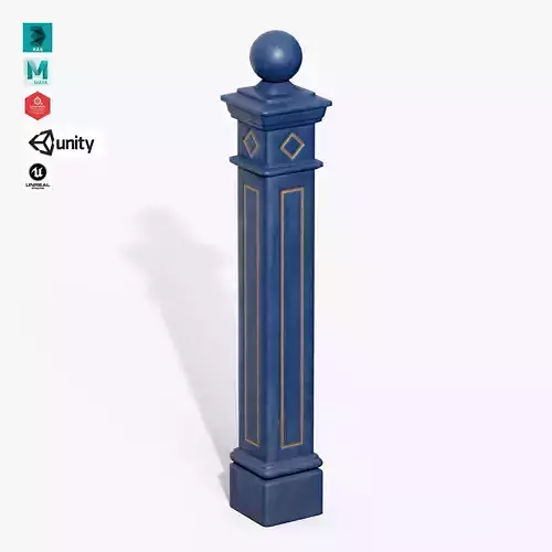Bollards Cast Iron E Low-poly 3D model