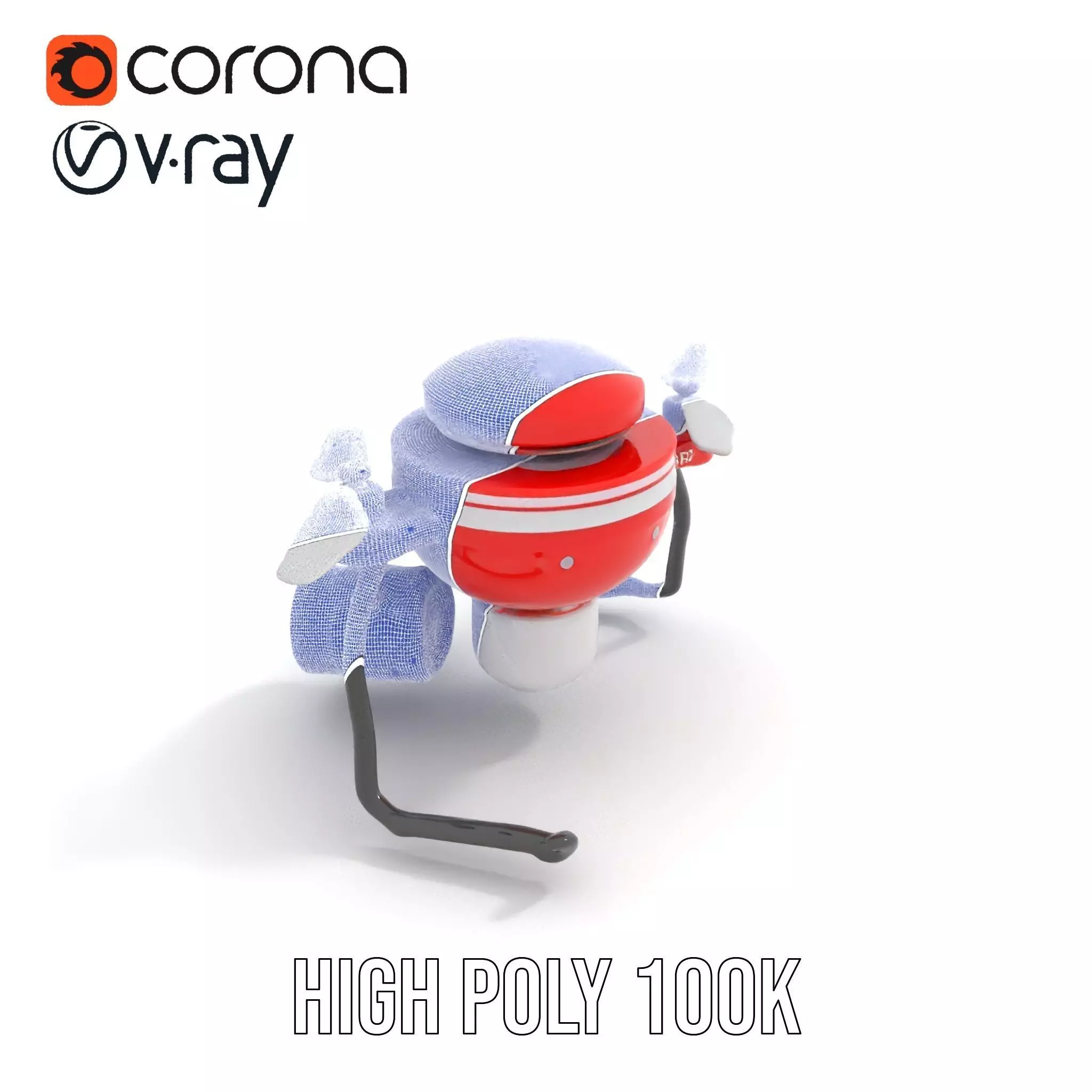 Red Surveillance Drone model pack Low-poly 3D model_32