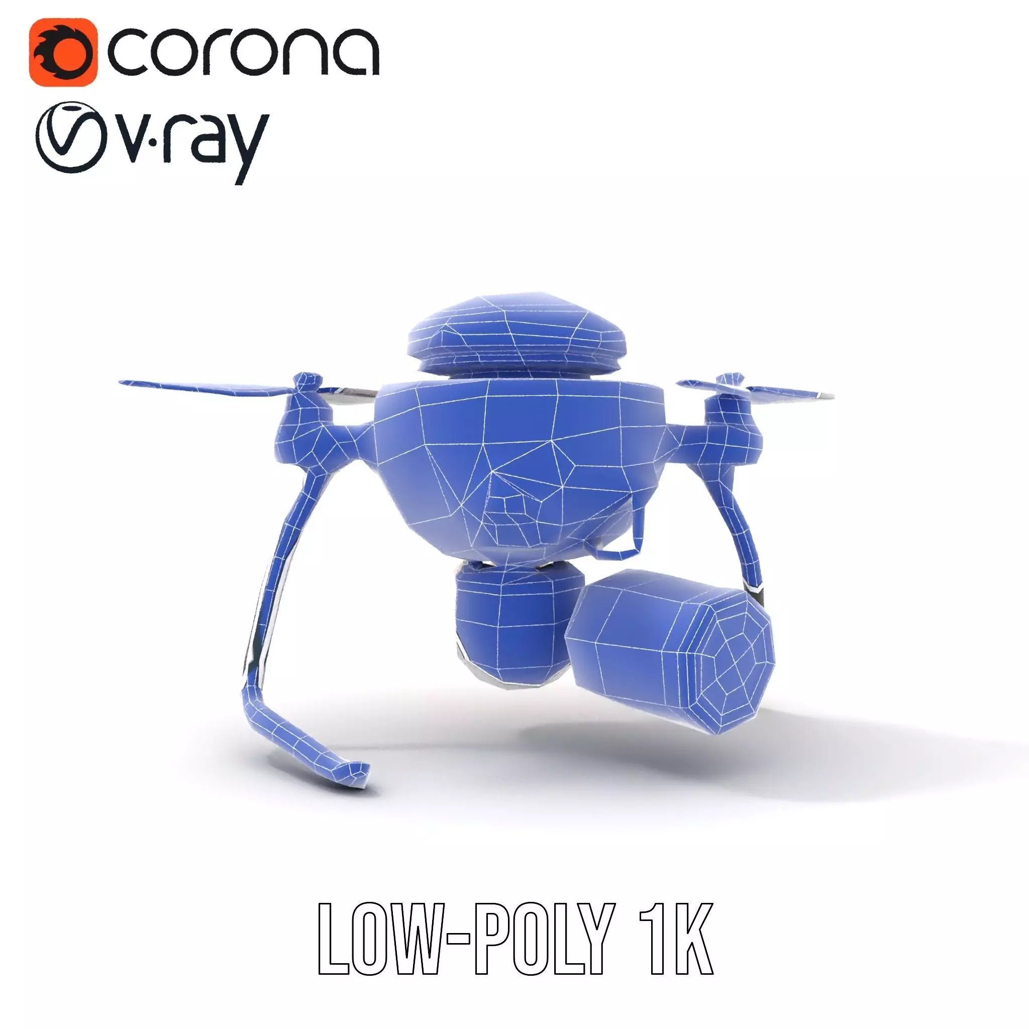 Red Surveillance Drone model pack Low-poly 3D model_27