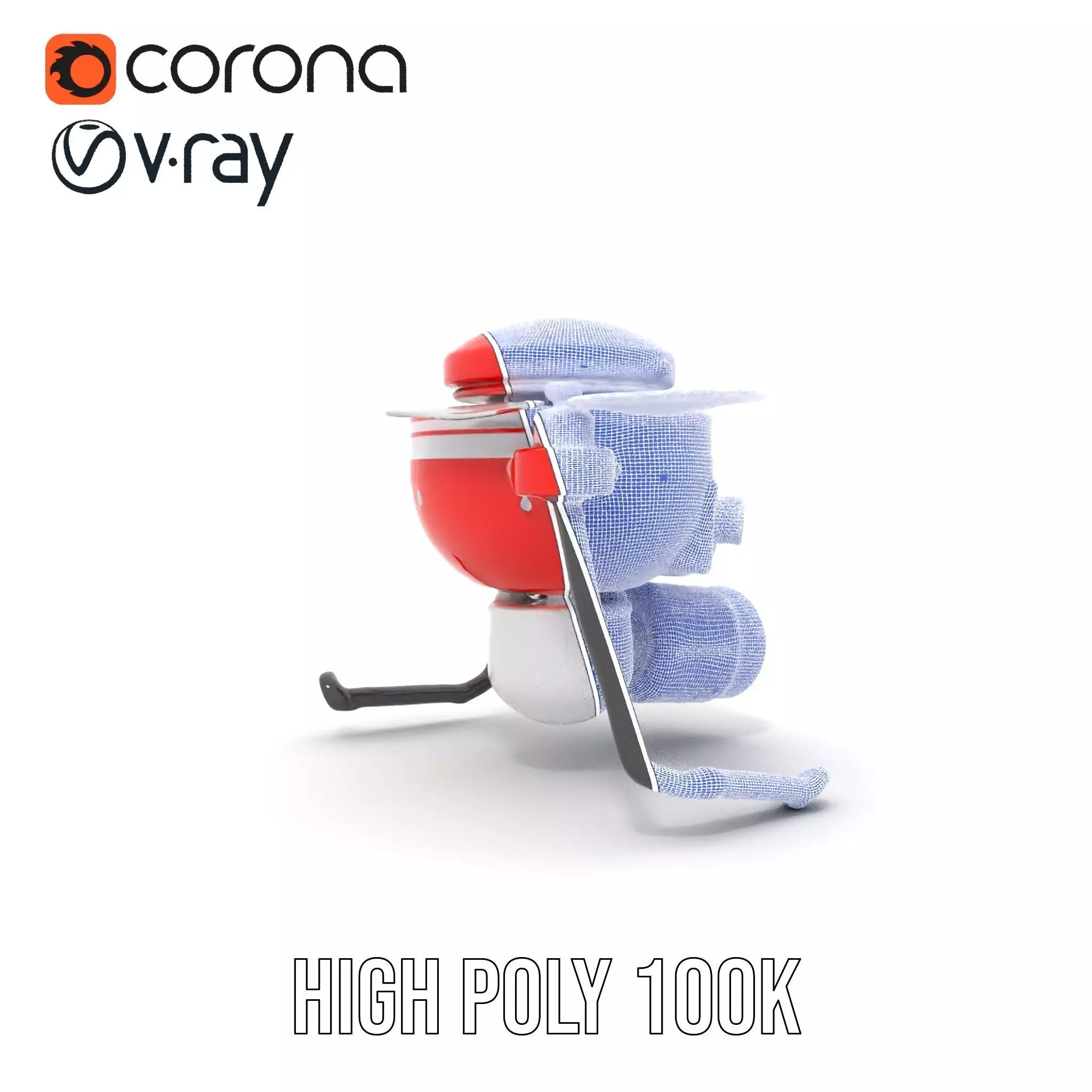 Red Surveillance Drone model pack Low-poly 3D model_34