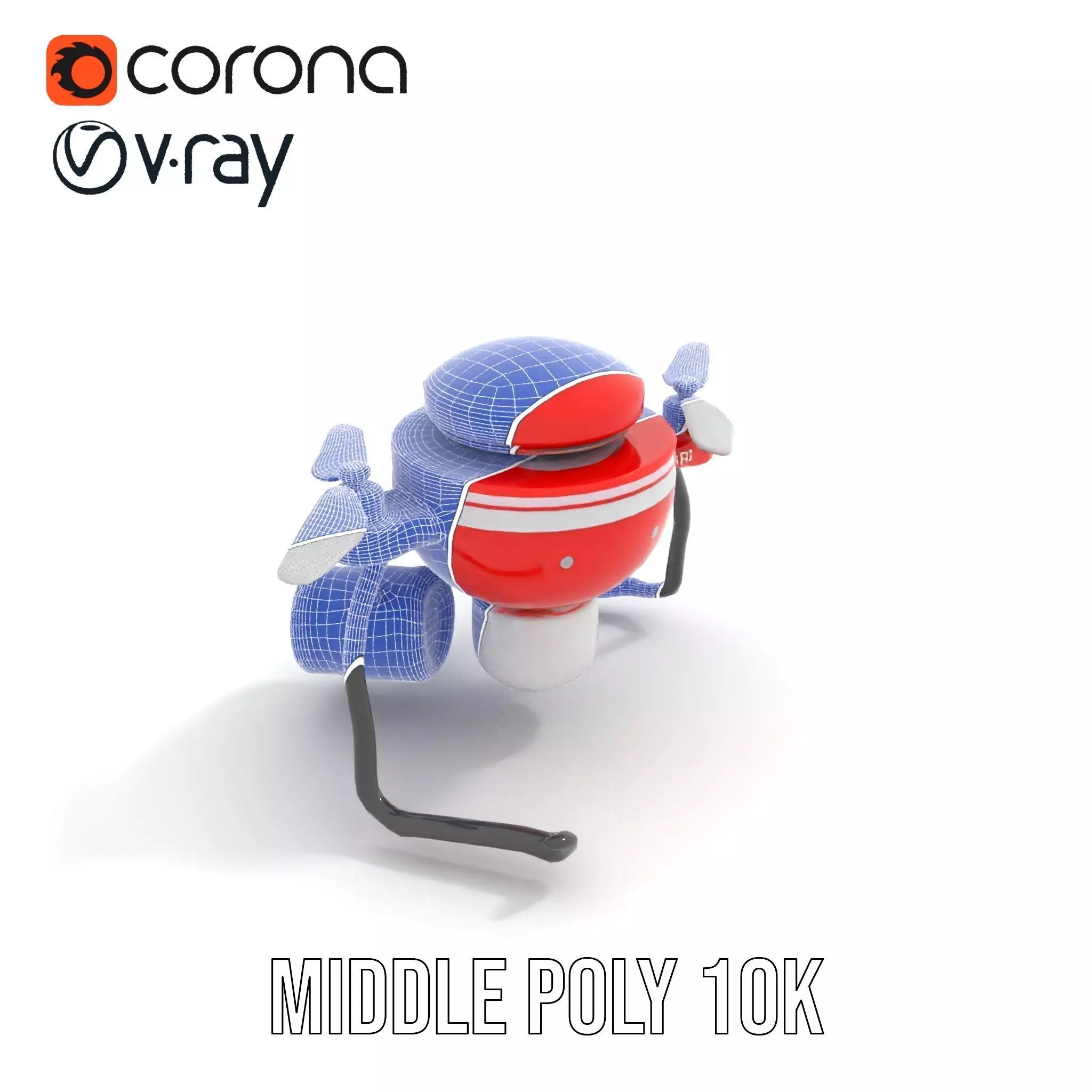 Red Surveillance Drone model pack Low-poly 3D model_15