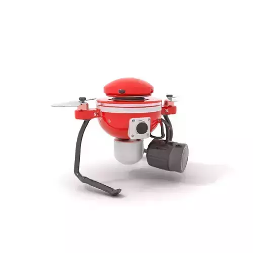 Red Surveillance Drone model pack Low-poly 3D model