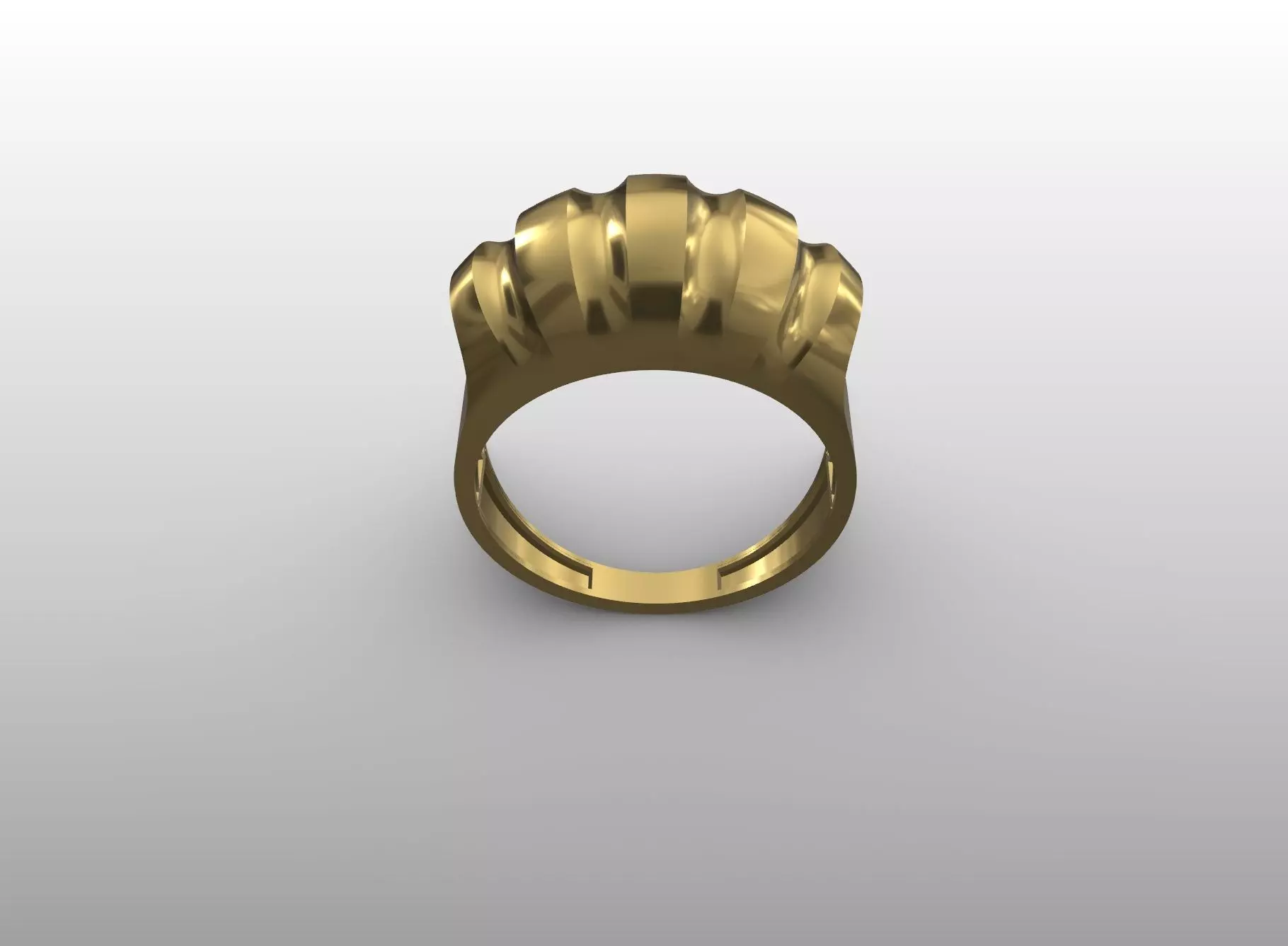 Fluted Ridge Ring 3D print model_2