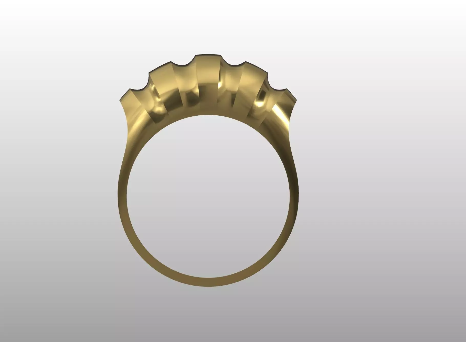 Fluted Ridge Ring 3D print model_4