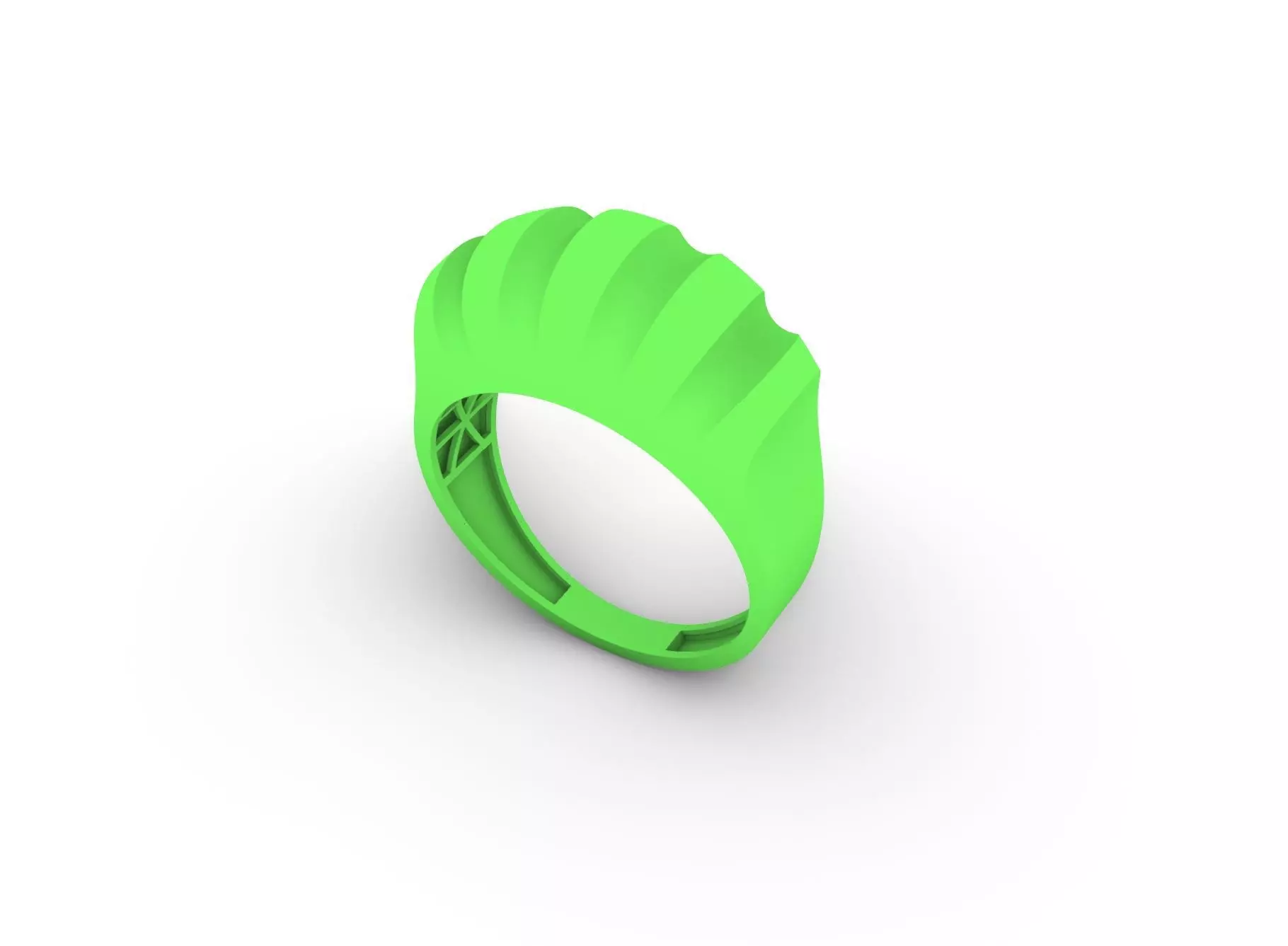 Fluted Ridge Ring 3D print model_6