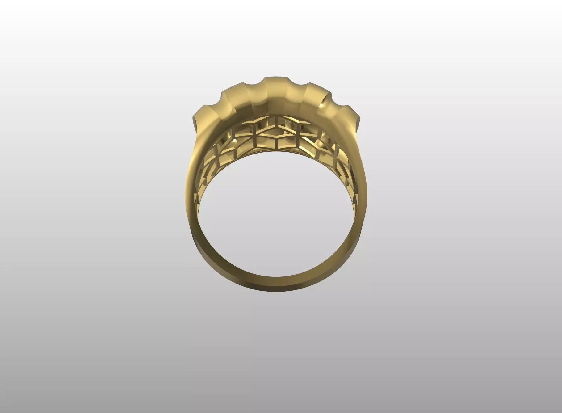 Fluted Ridge Ring 3D print model_1