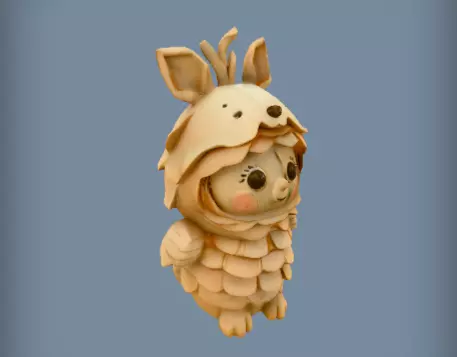 Sculptural Artistic 3D Model of Layered Paper Machine 3D print model_5