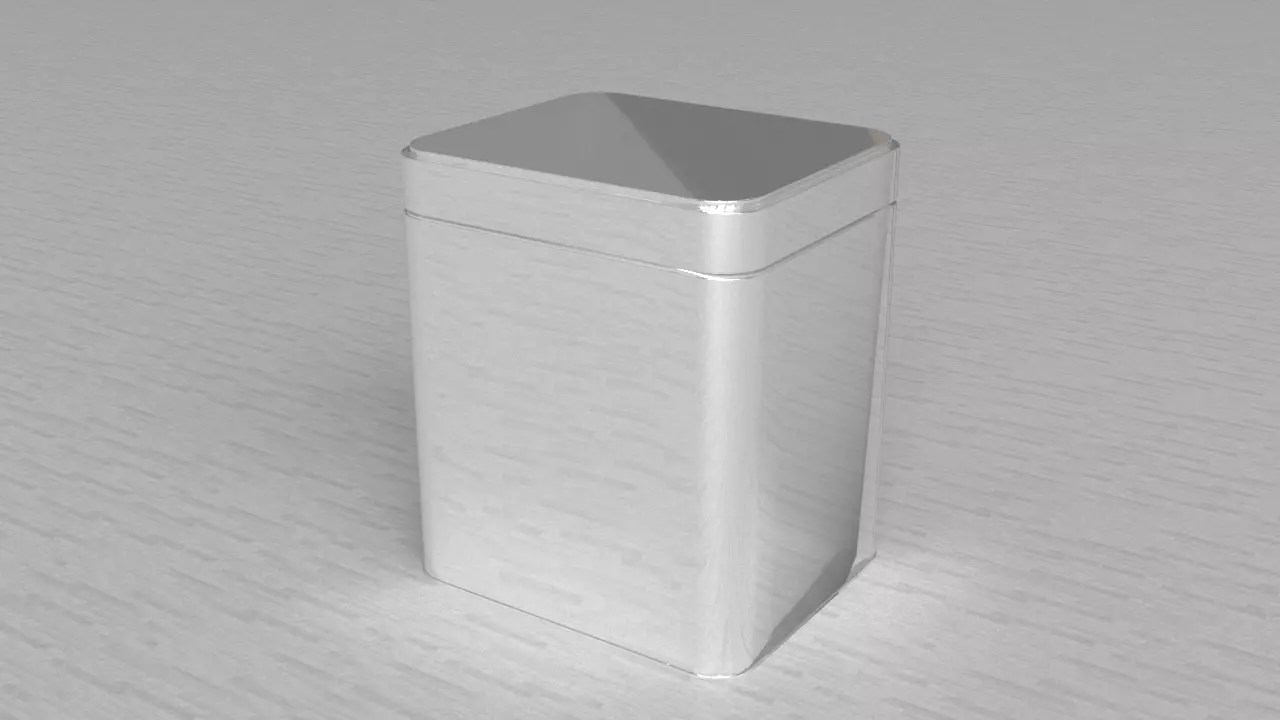 Aluminium Square Tin can 3D model_9