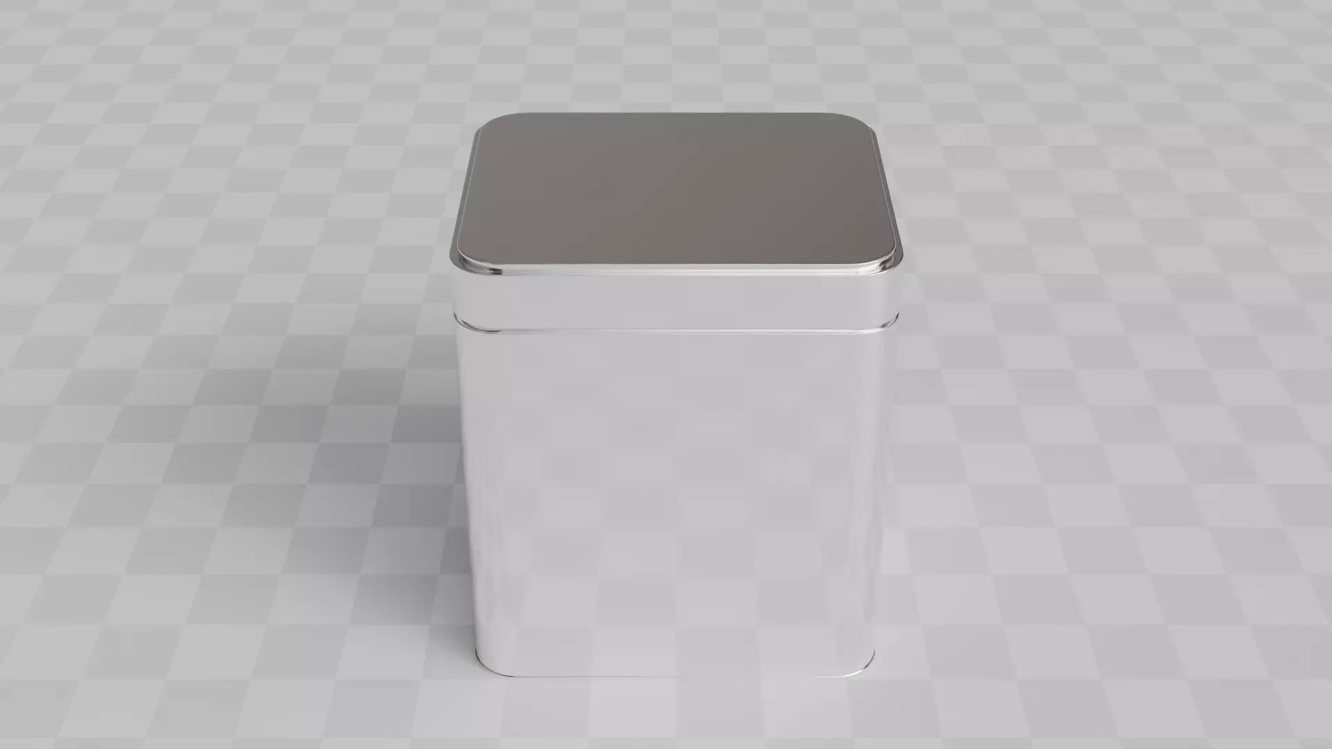 Aluminium Square Tin can 3D model_2