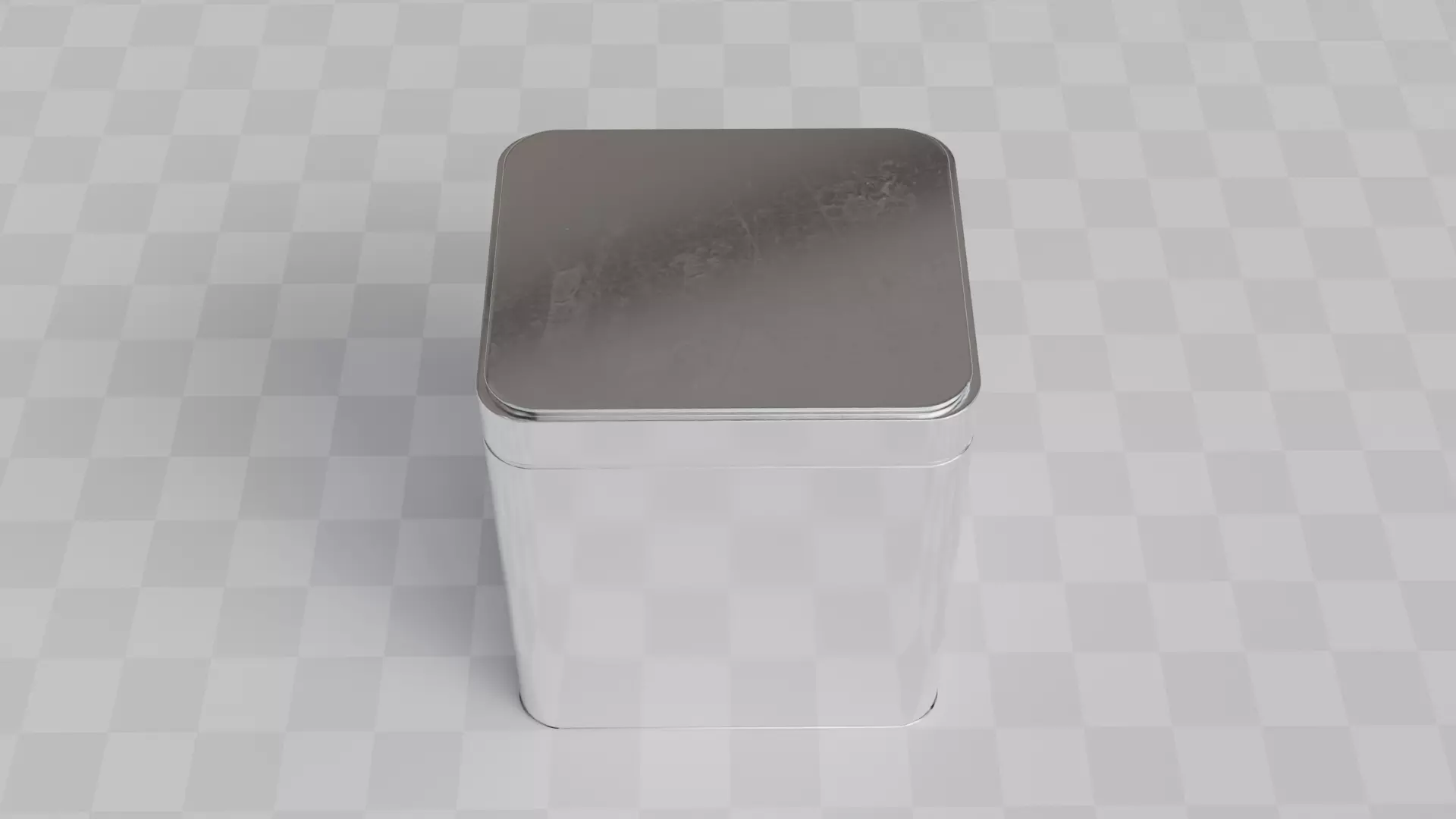 Aluminium Square Tin can 3D model_4