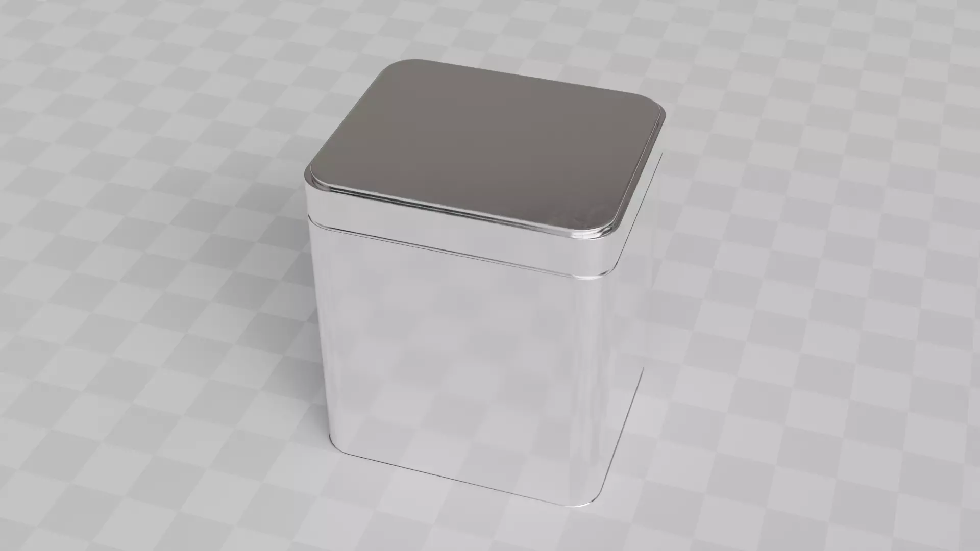 Aluminium Square Tin can 3D model_1
