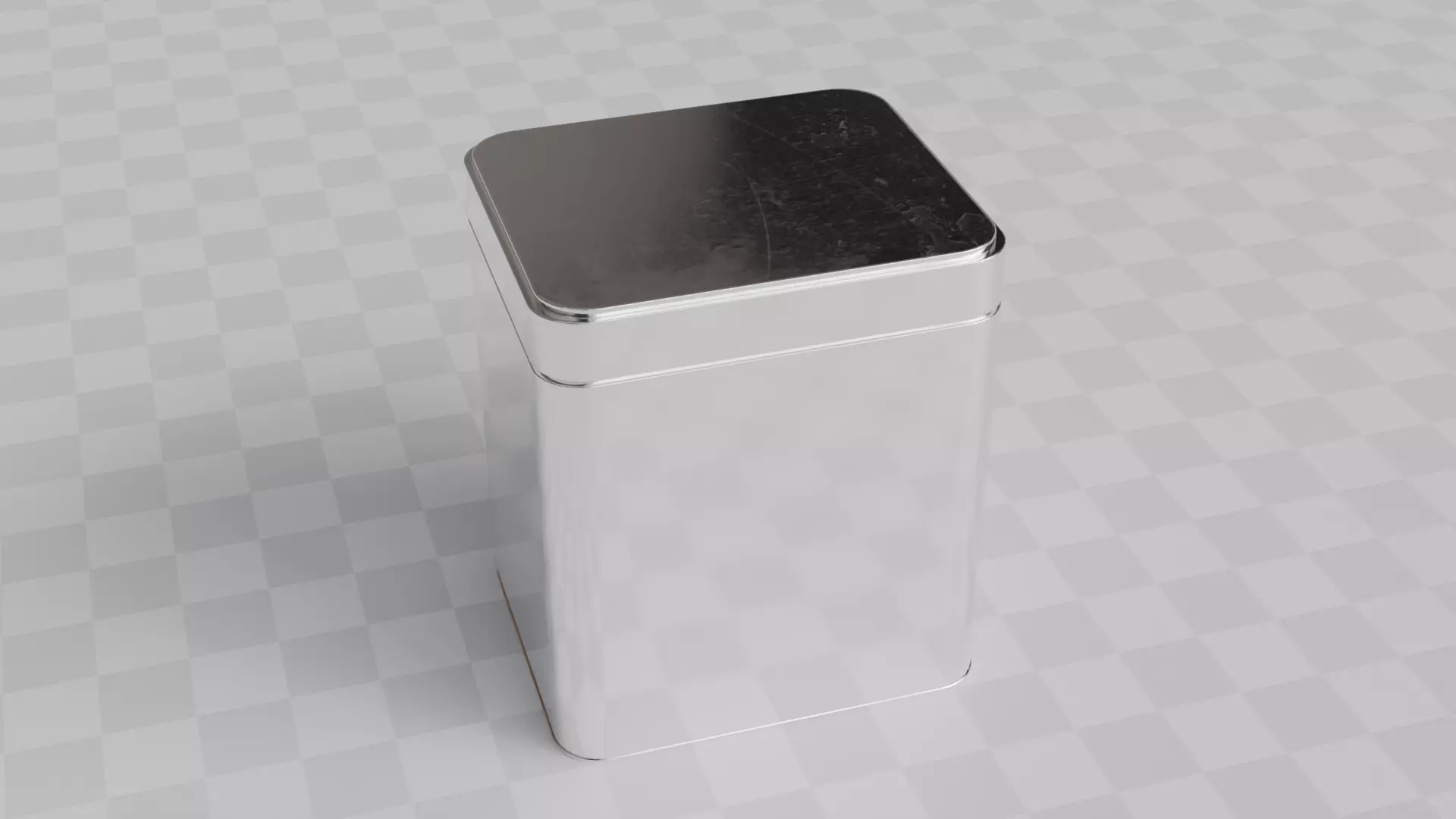 Aluminium Square Tin can 3D model_3