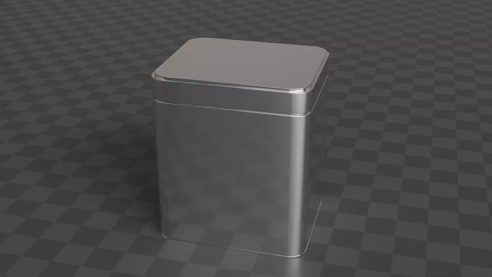 Aluminium Square Tin can 3D model_0