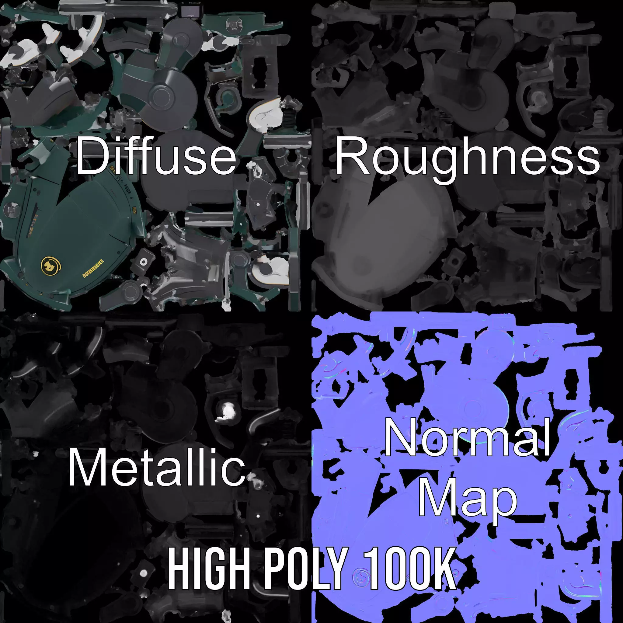 BorderBee Drone Explorer model pack Low-poly 3D model_3