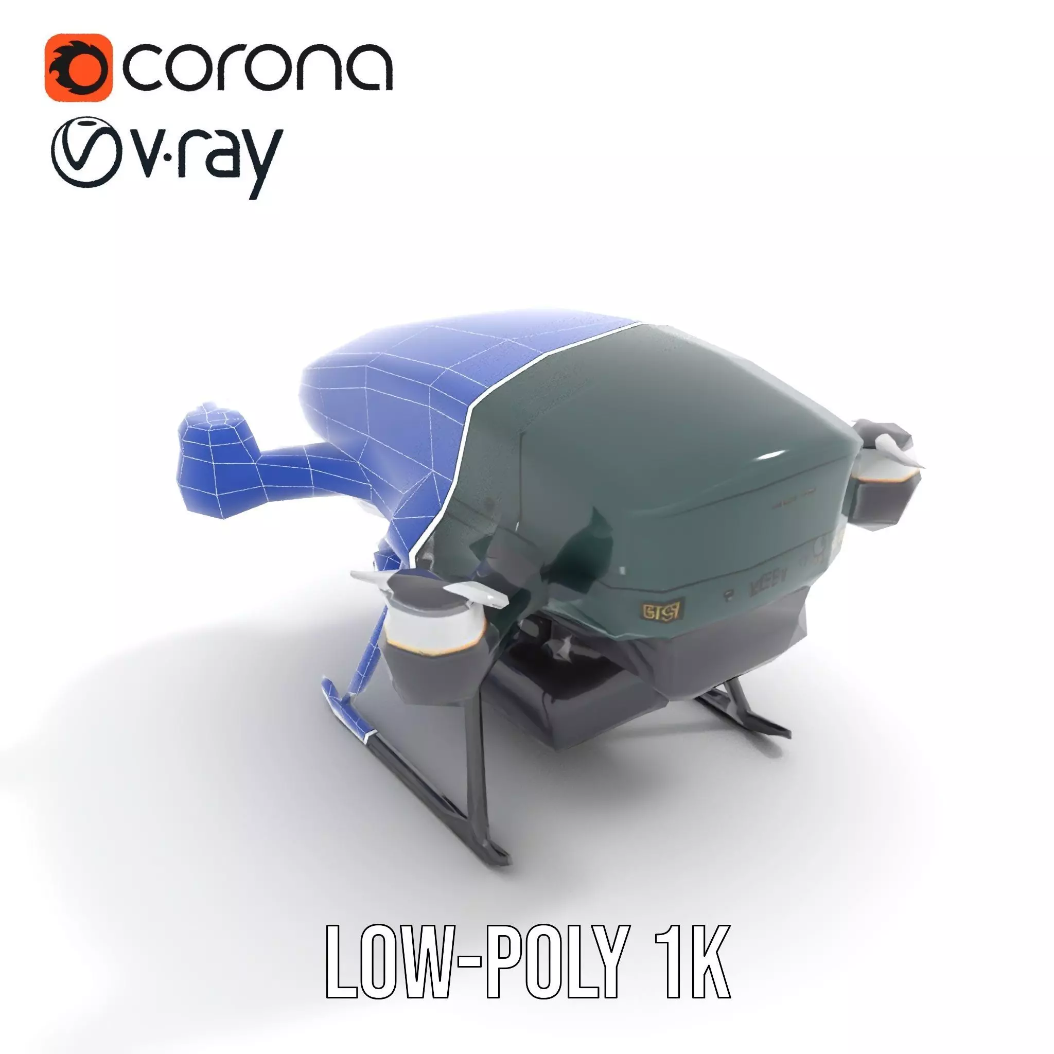 BorderBee Drone Explorer model pack Low-poly 3D model_12