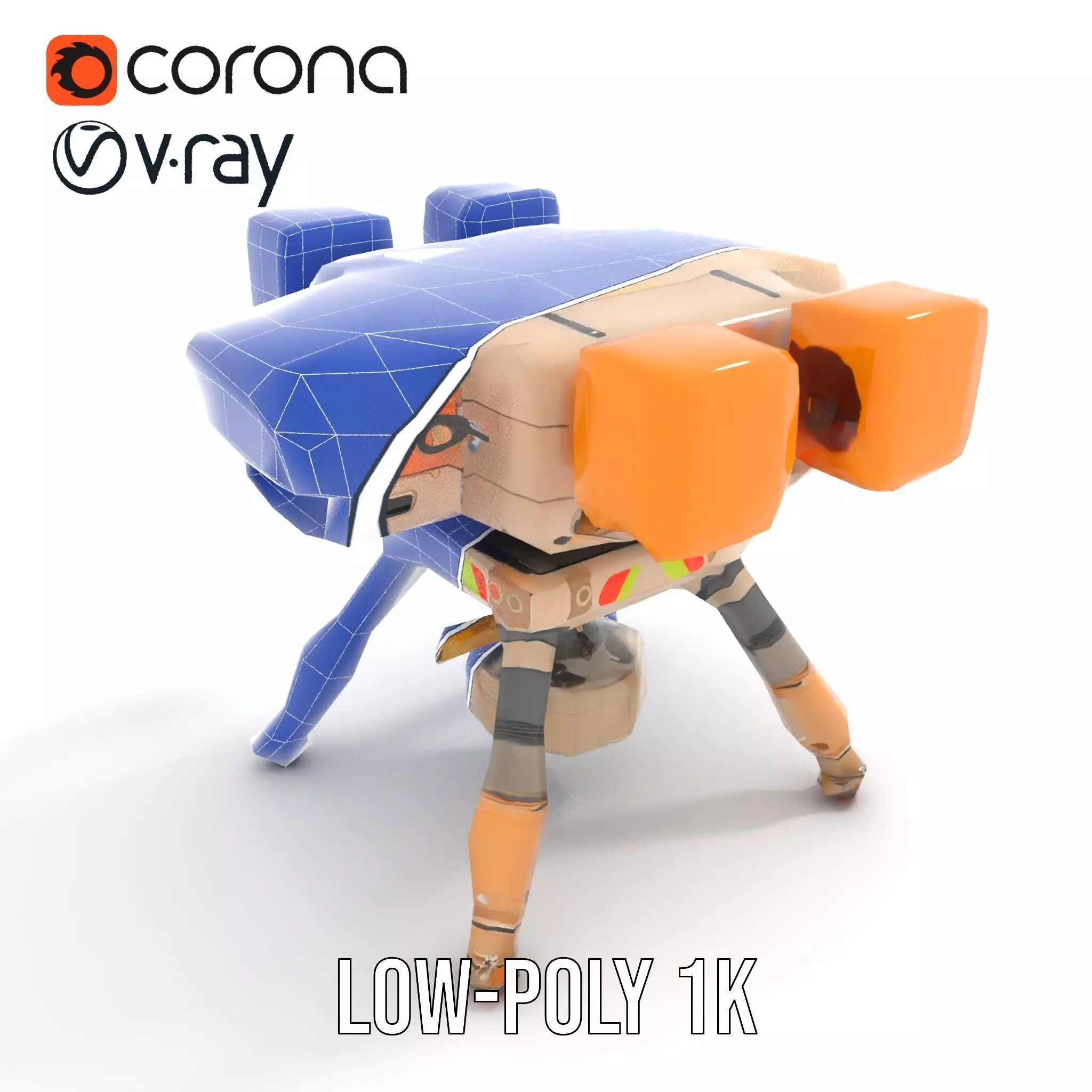 Desert Exploration Drone model pack Low-poly 3D model_30