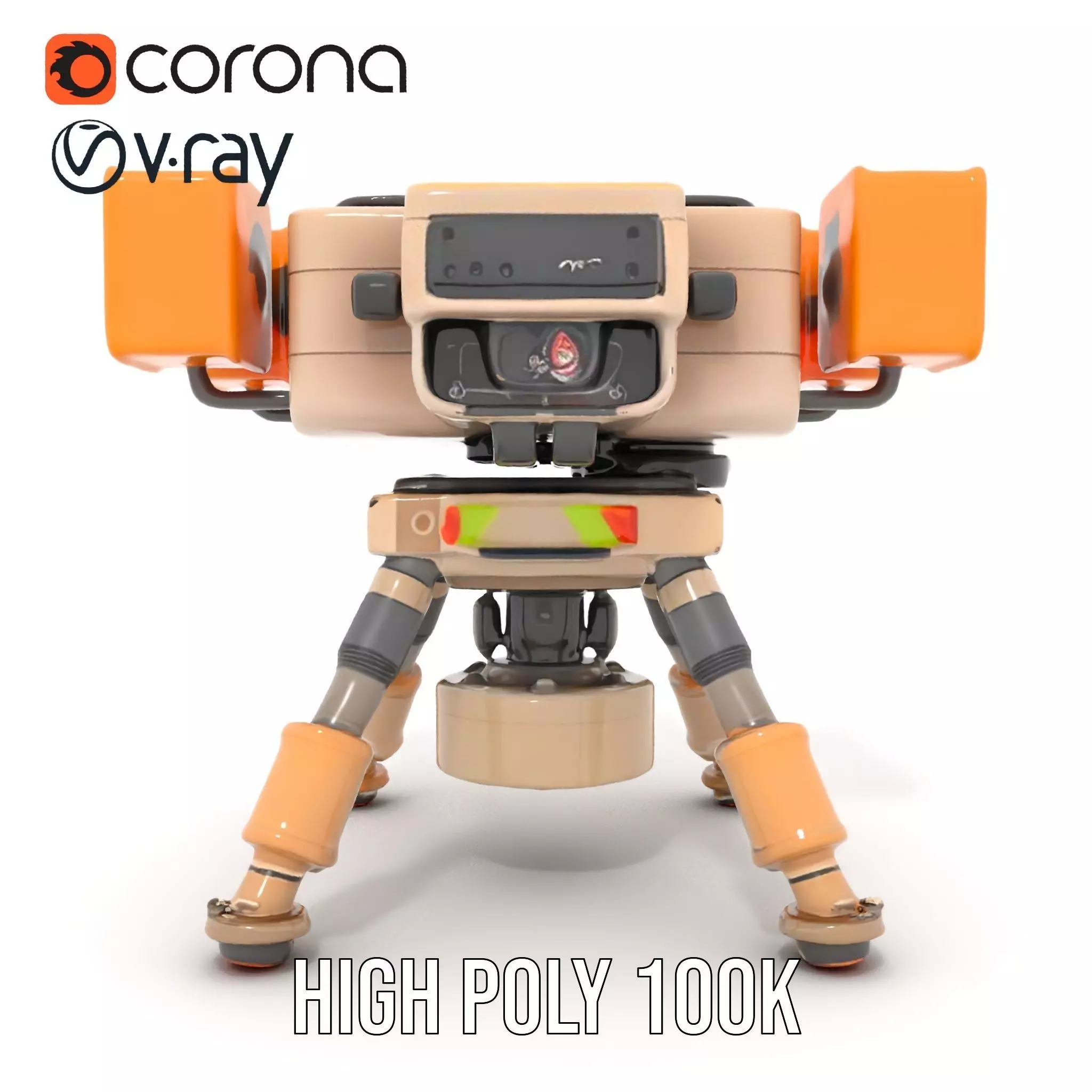 Desert Exploration Drone model pack Low-poly 3D model_28