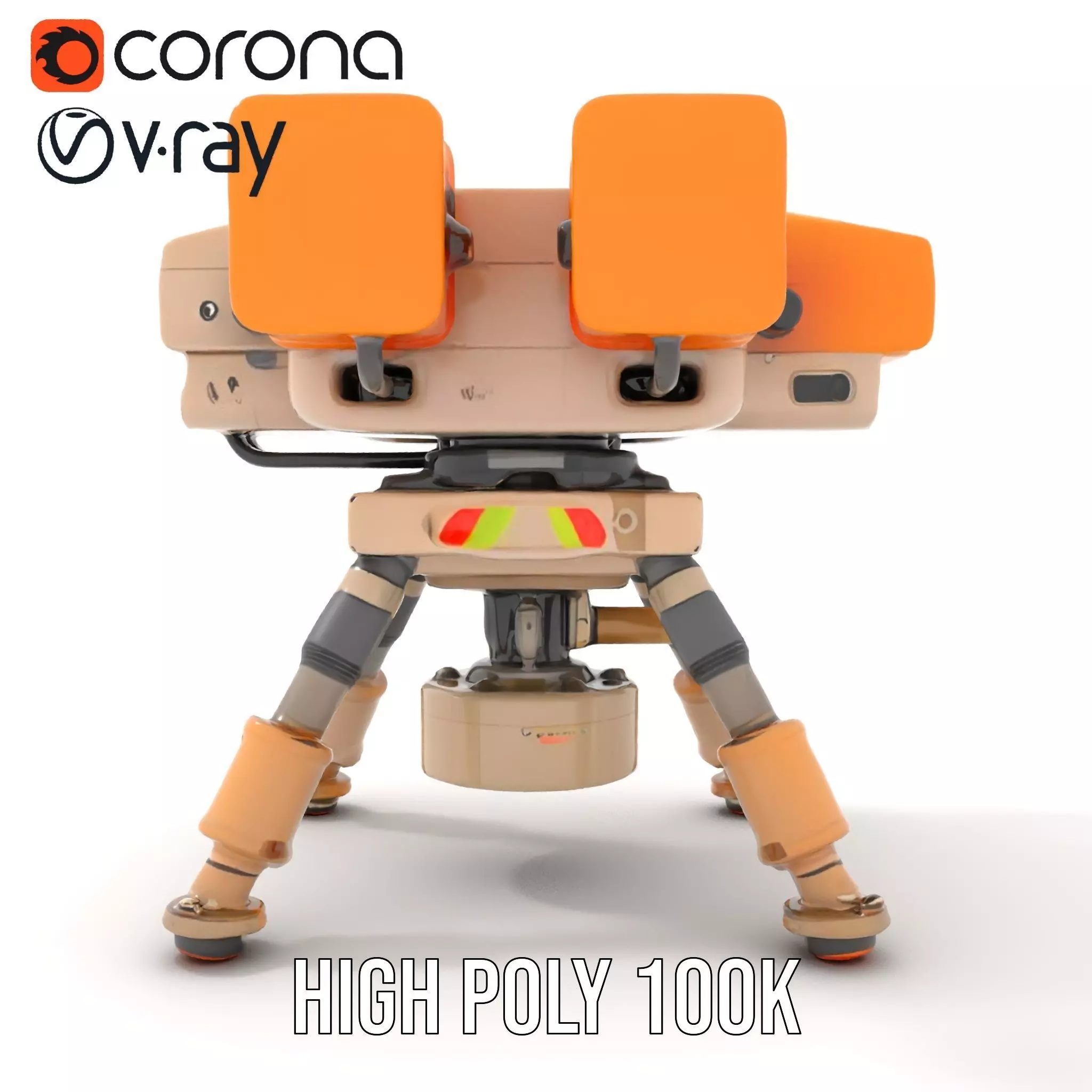 Desert Exploration Drone model pack Low-poly 3D model_31