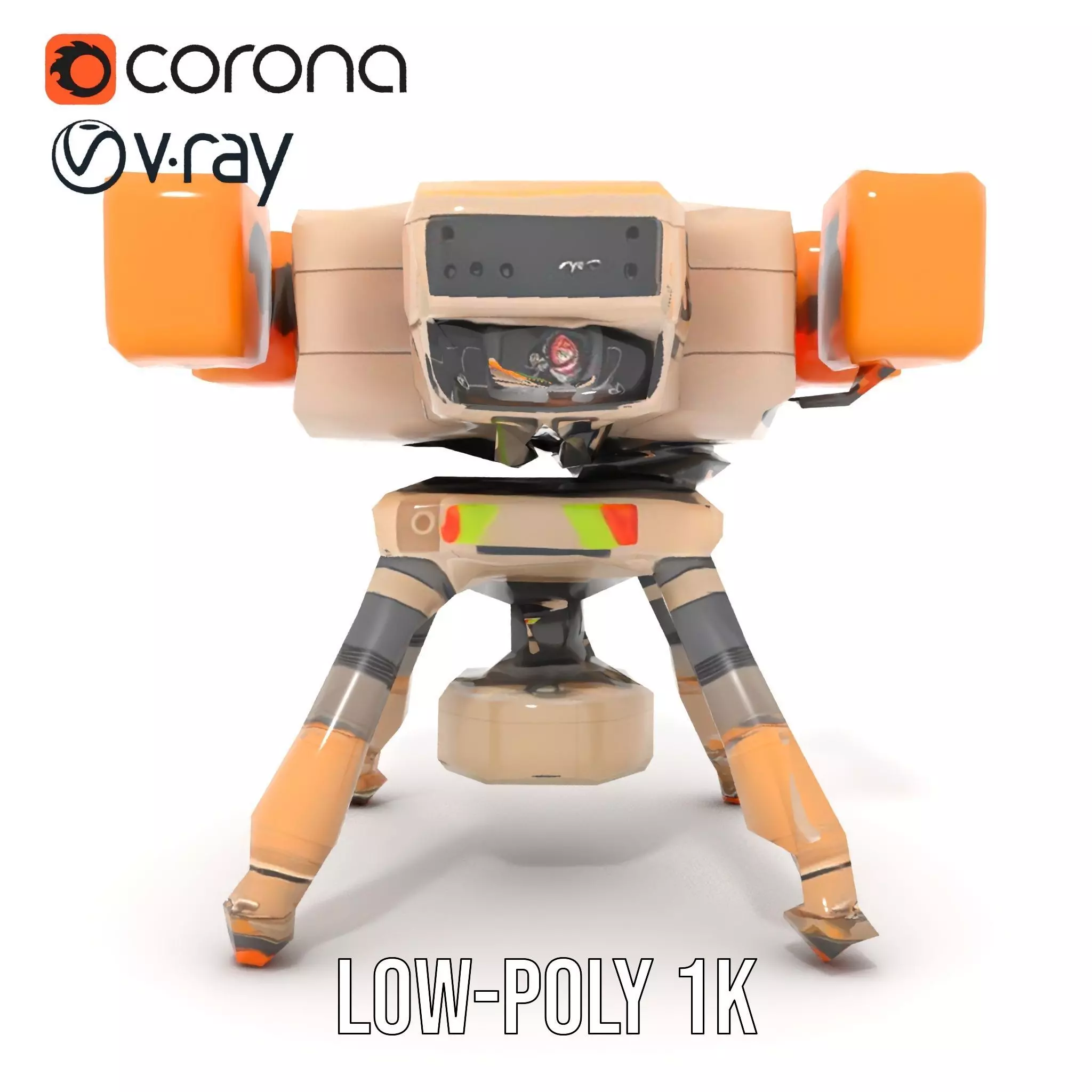 Desert Exploration Drone model pack Low-poly 3D model_12