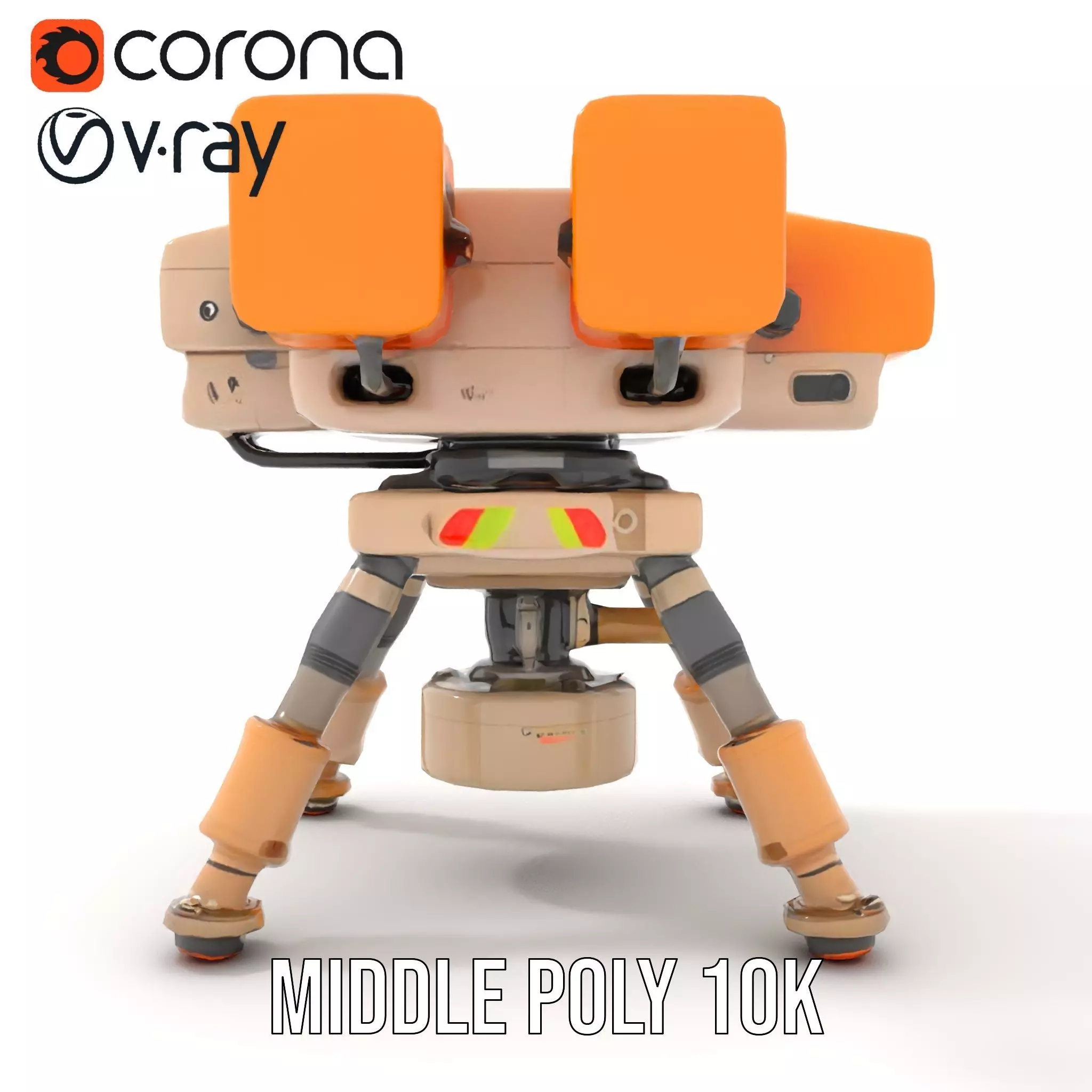 Desert Exploration Drone model pack Low-poly 3D model_5