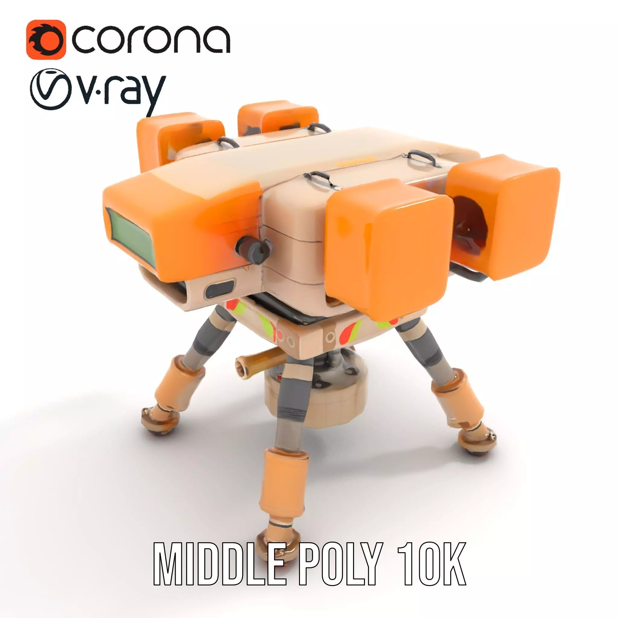 Desert Exploration Drone model pack Low-poly 3D model_6