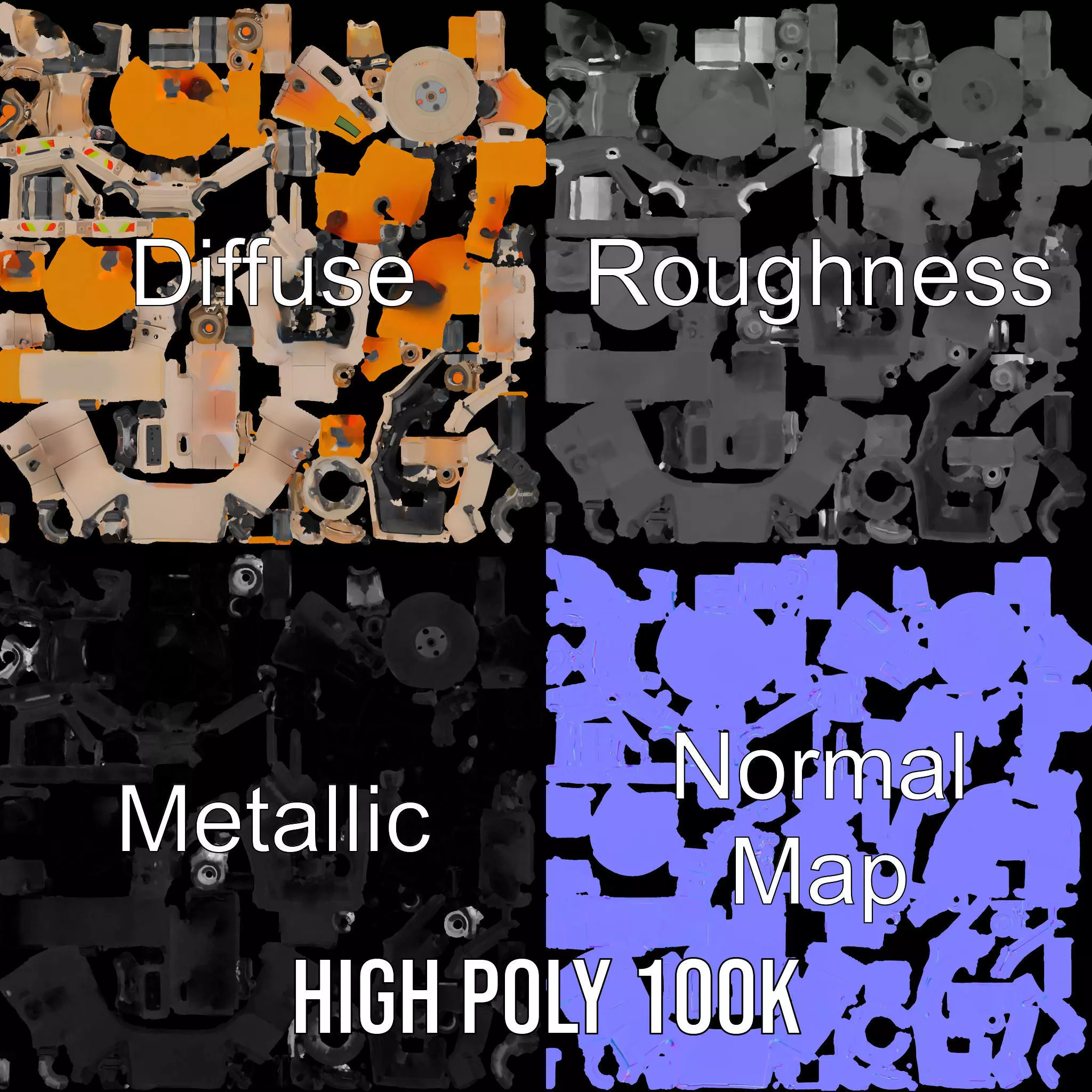 Desert Exploration Drone model pack Low-poly 3D model_3