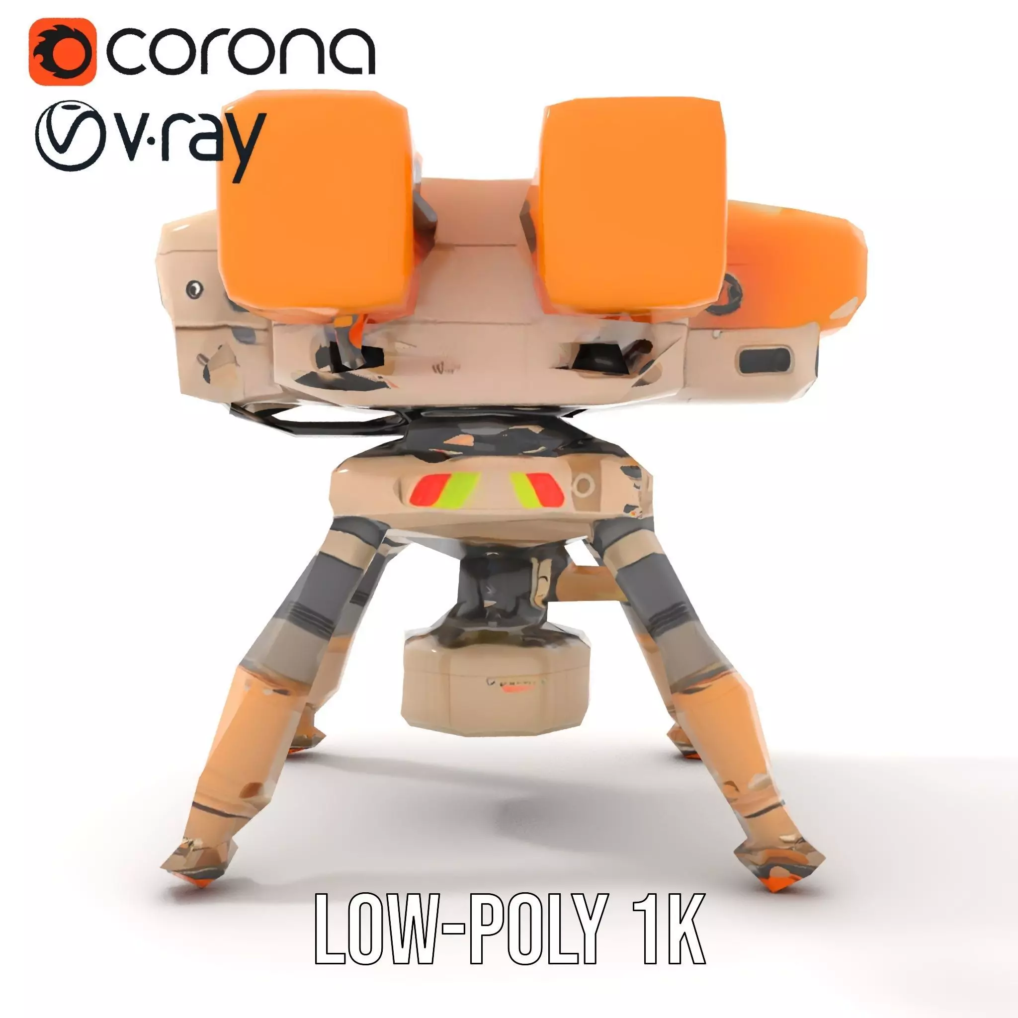 Desert Exploration Drone model pack Low-poly 3D model_9