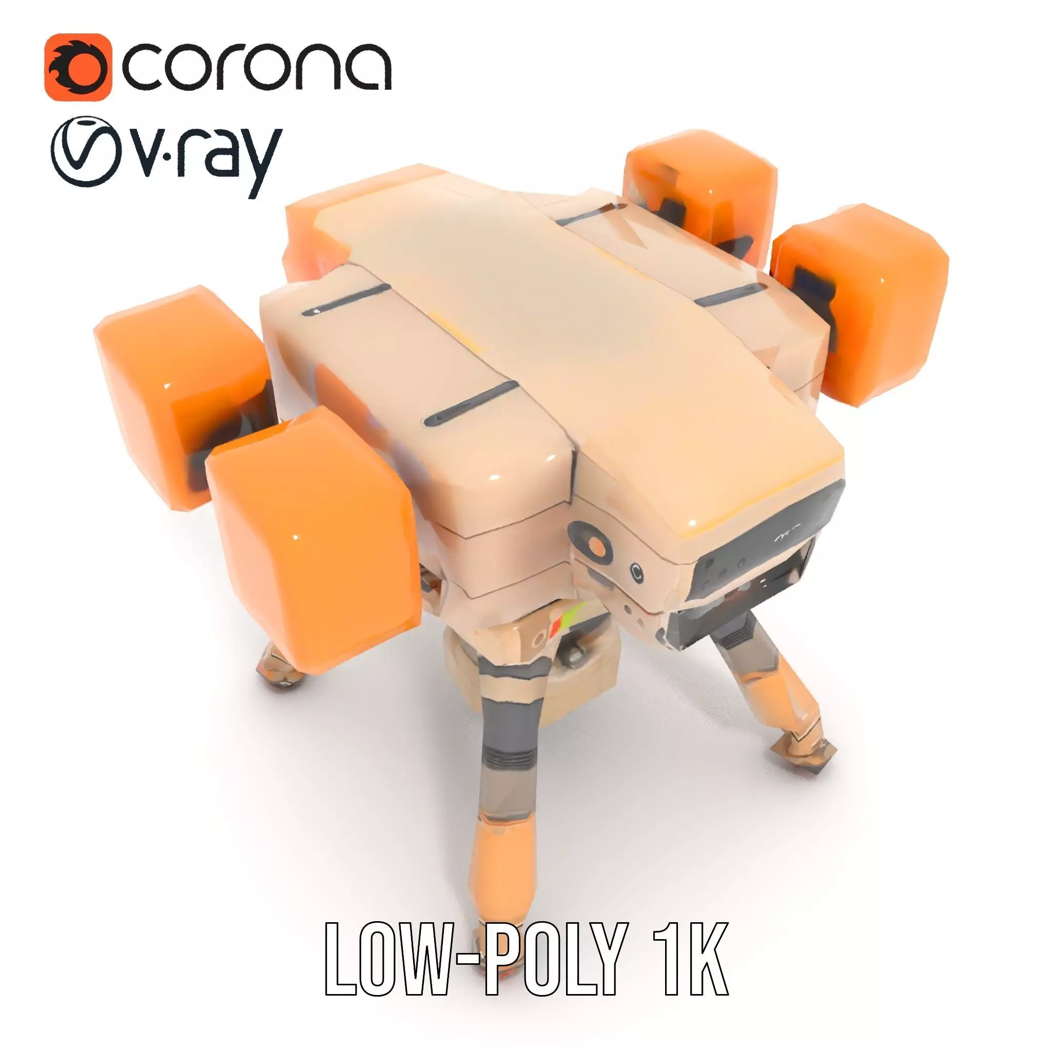 Desert Exploration Drone model pack Low-poly 3D model_19