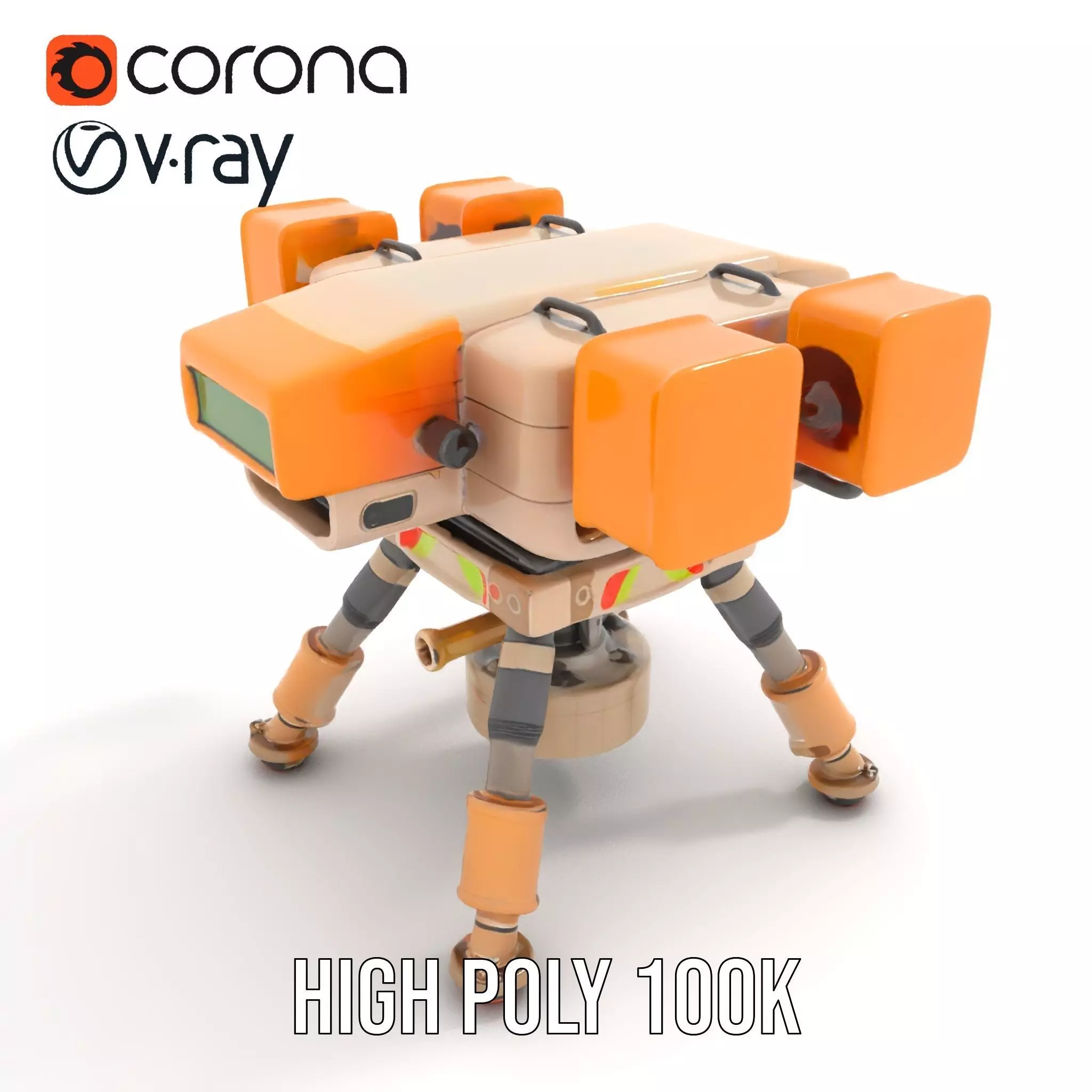 Desert Exploration Drone model pack Low-poly 3D model_17