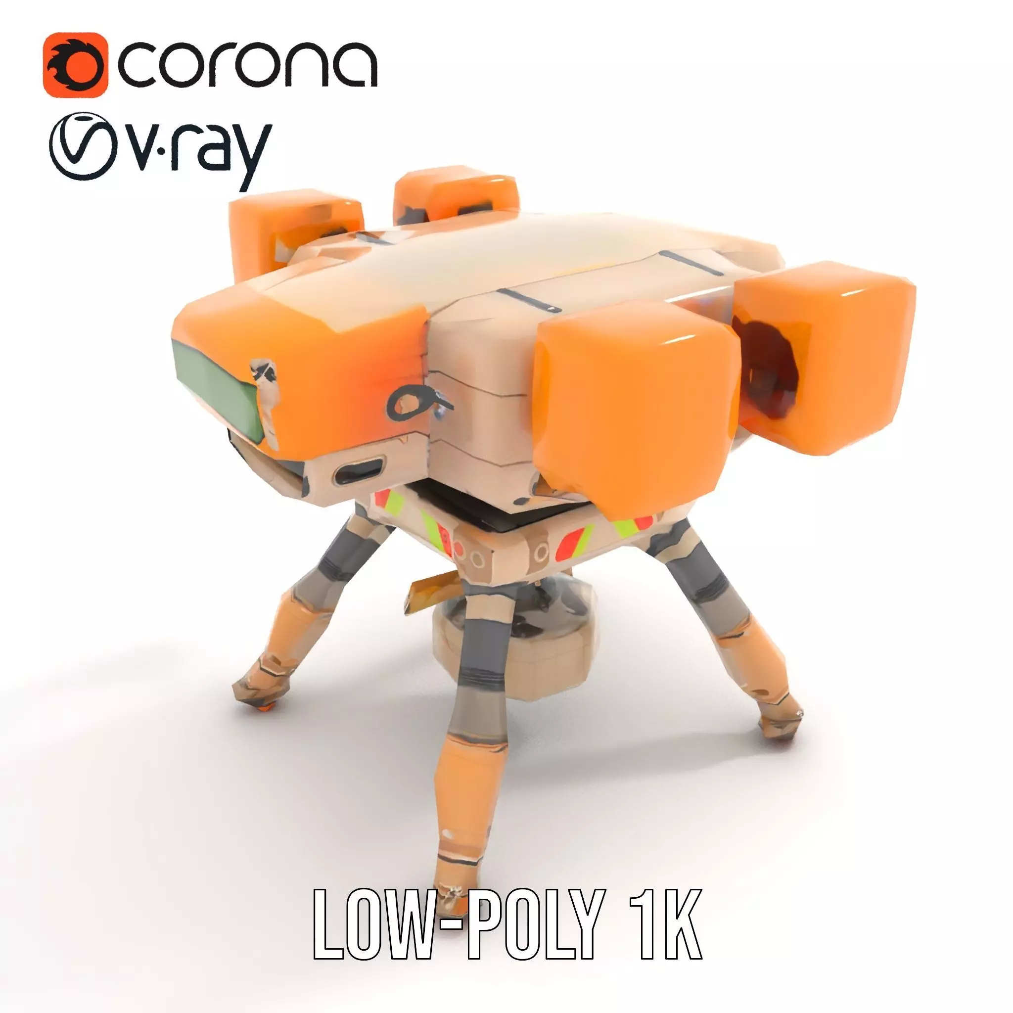 Desert Exploration Drone model pack Low-poly 3D model_14