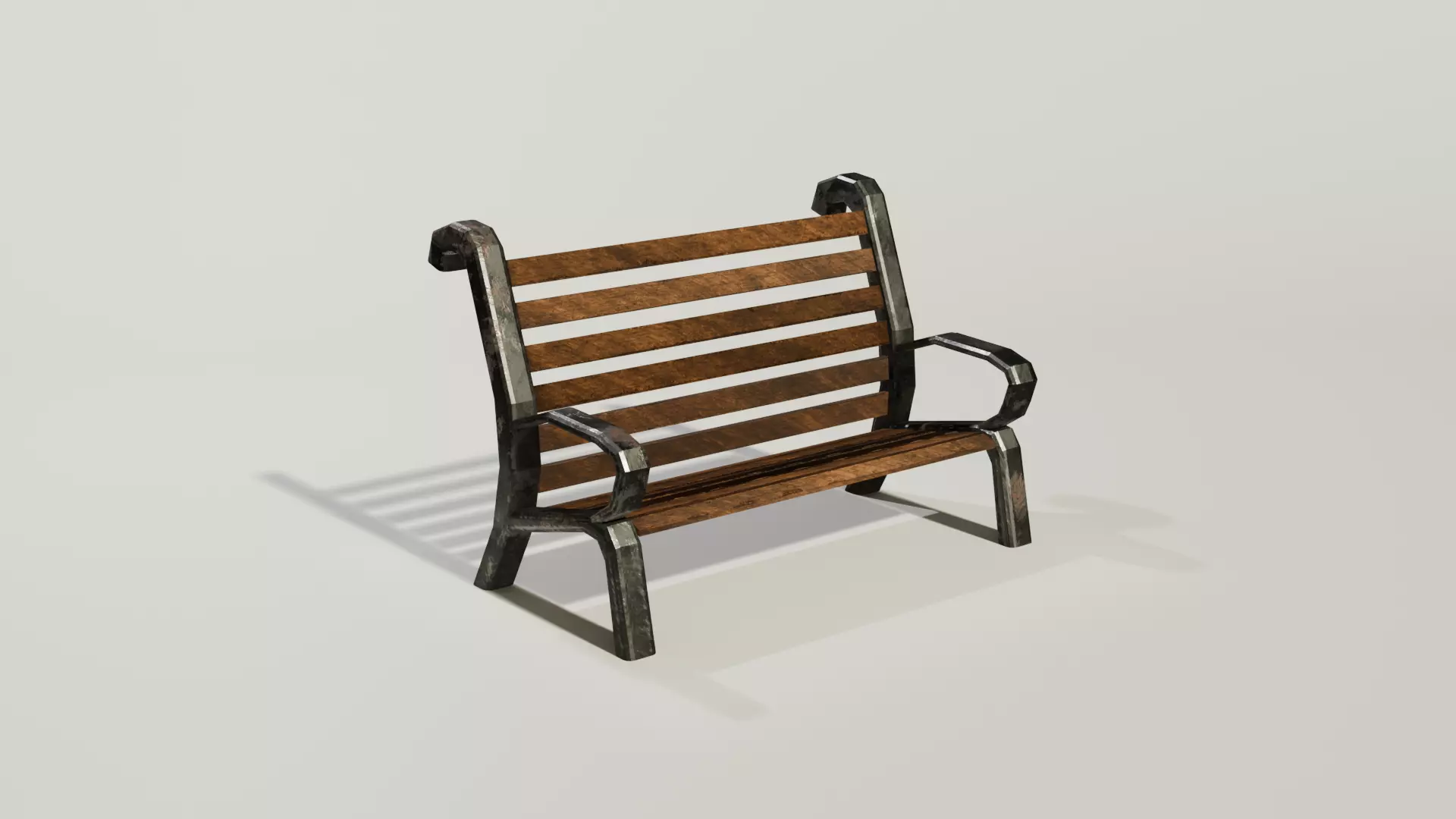 A Rust Lowpoly Bench Low-poly 3D model_0
