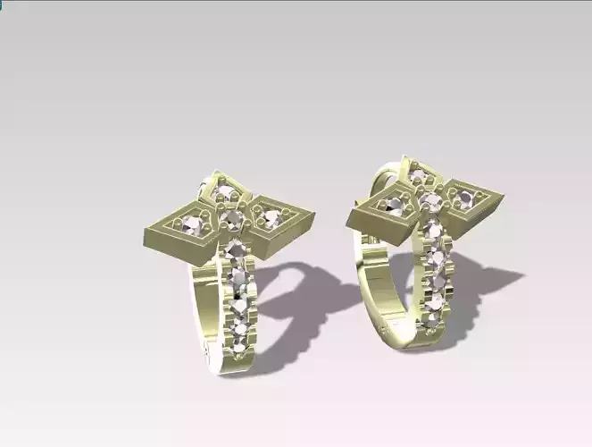 Cross Earrings with Stones