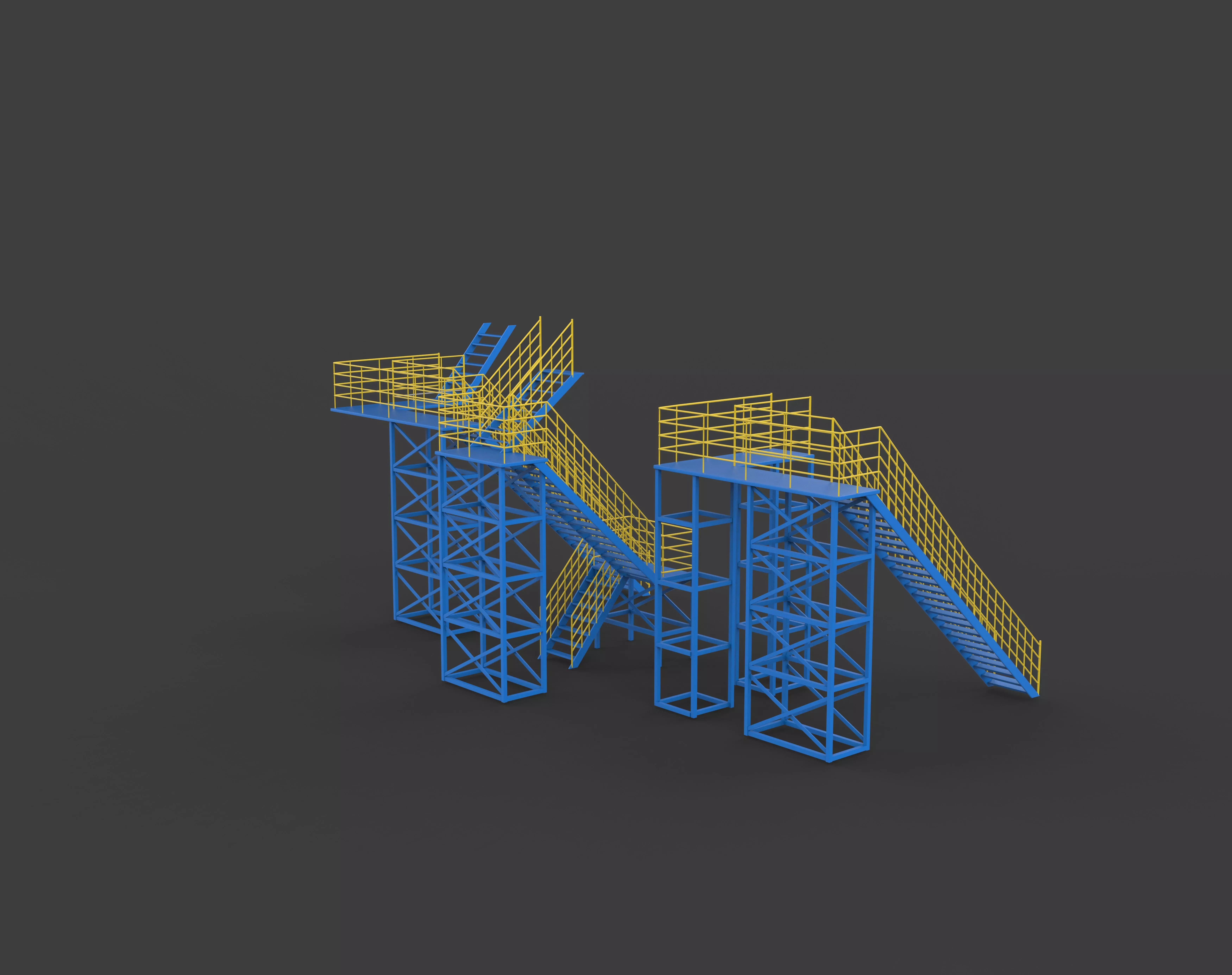 Industrial stairs 3D model_7
