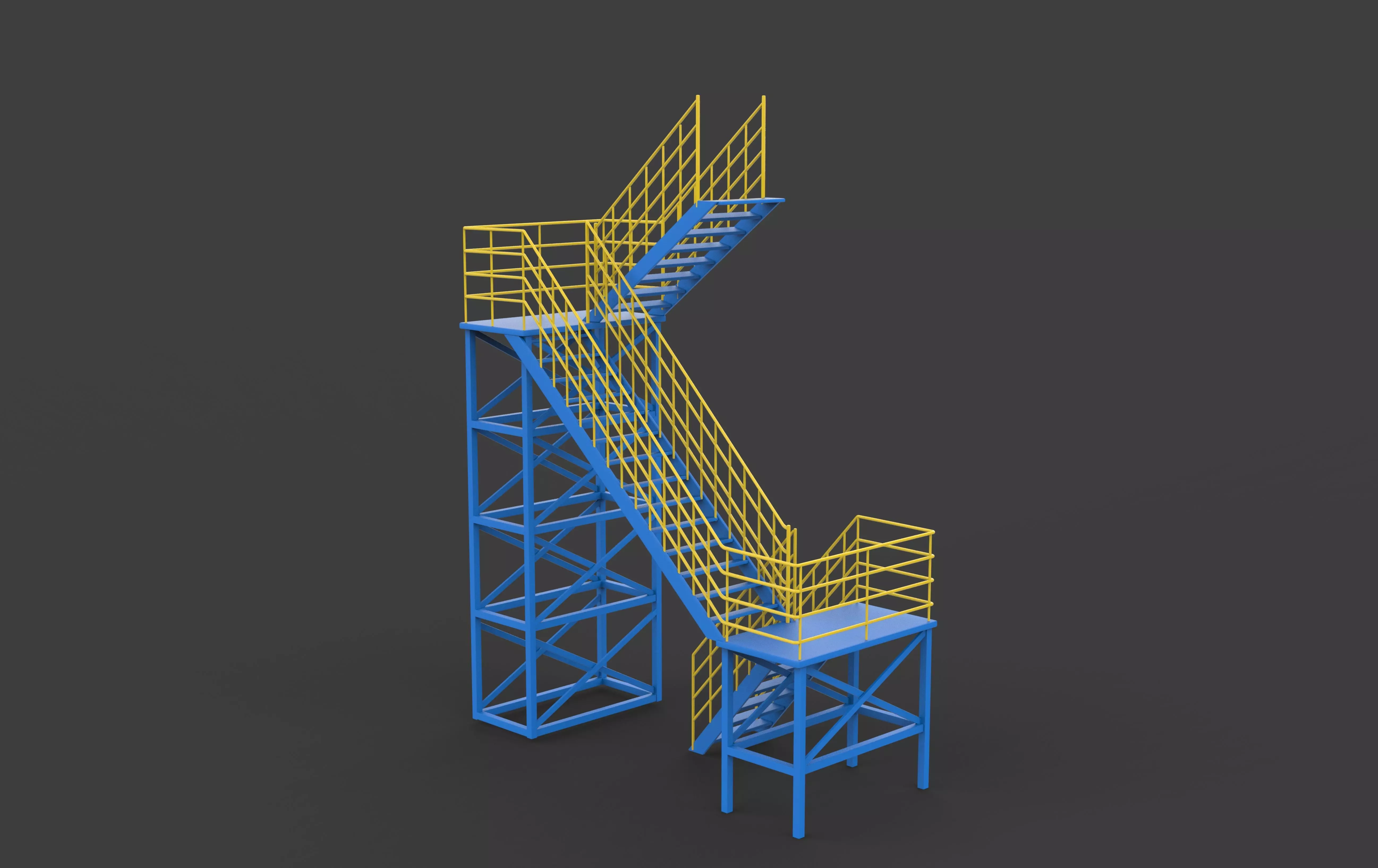 Industrial stairs 3D model_6