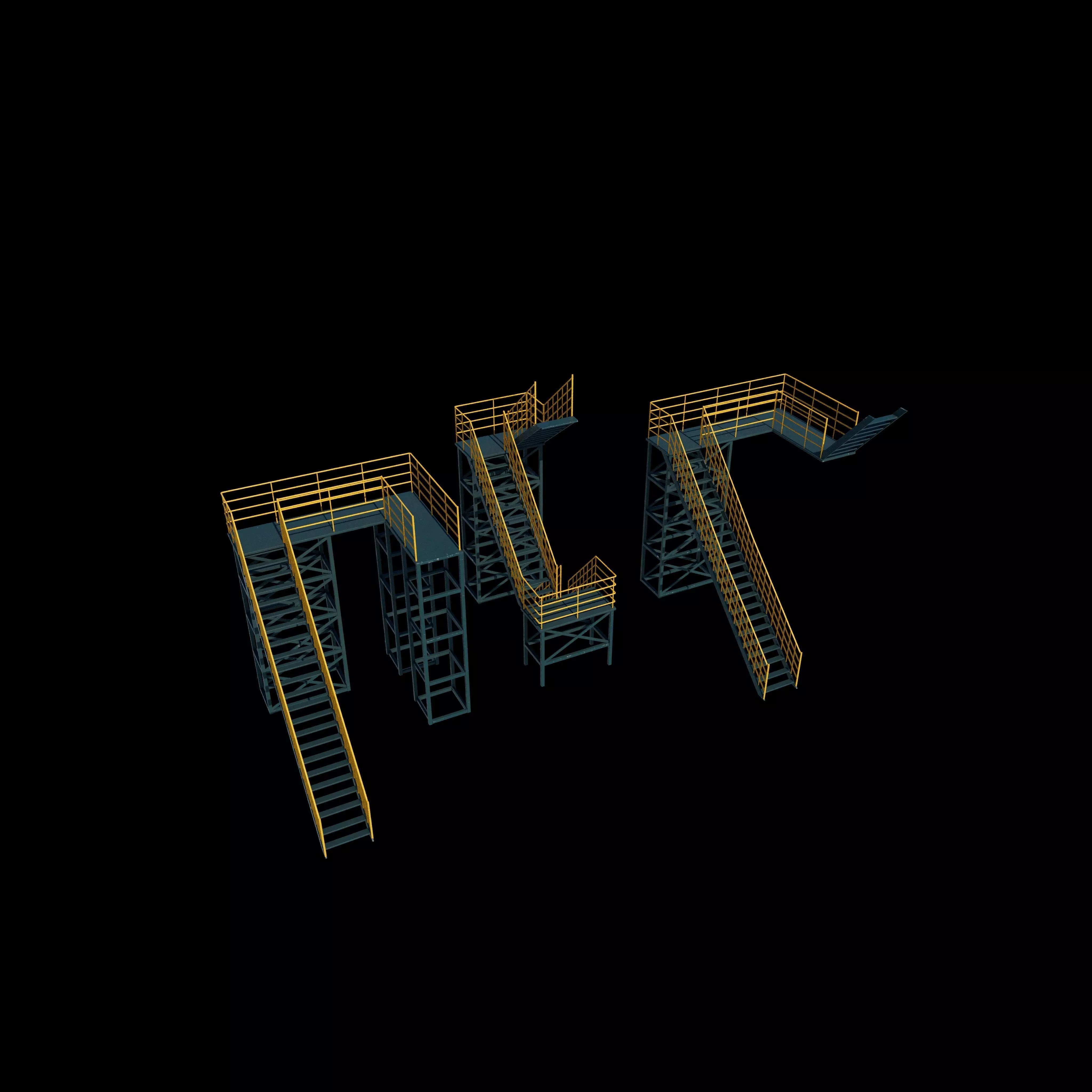 Industrial stairs 3D model_14
