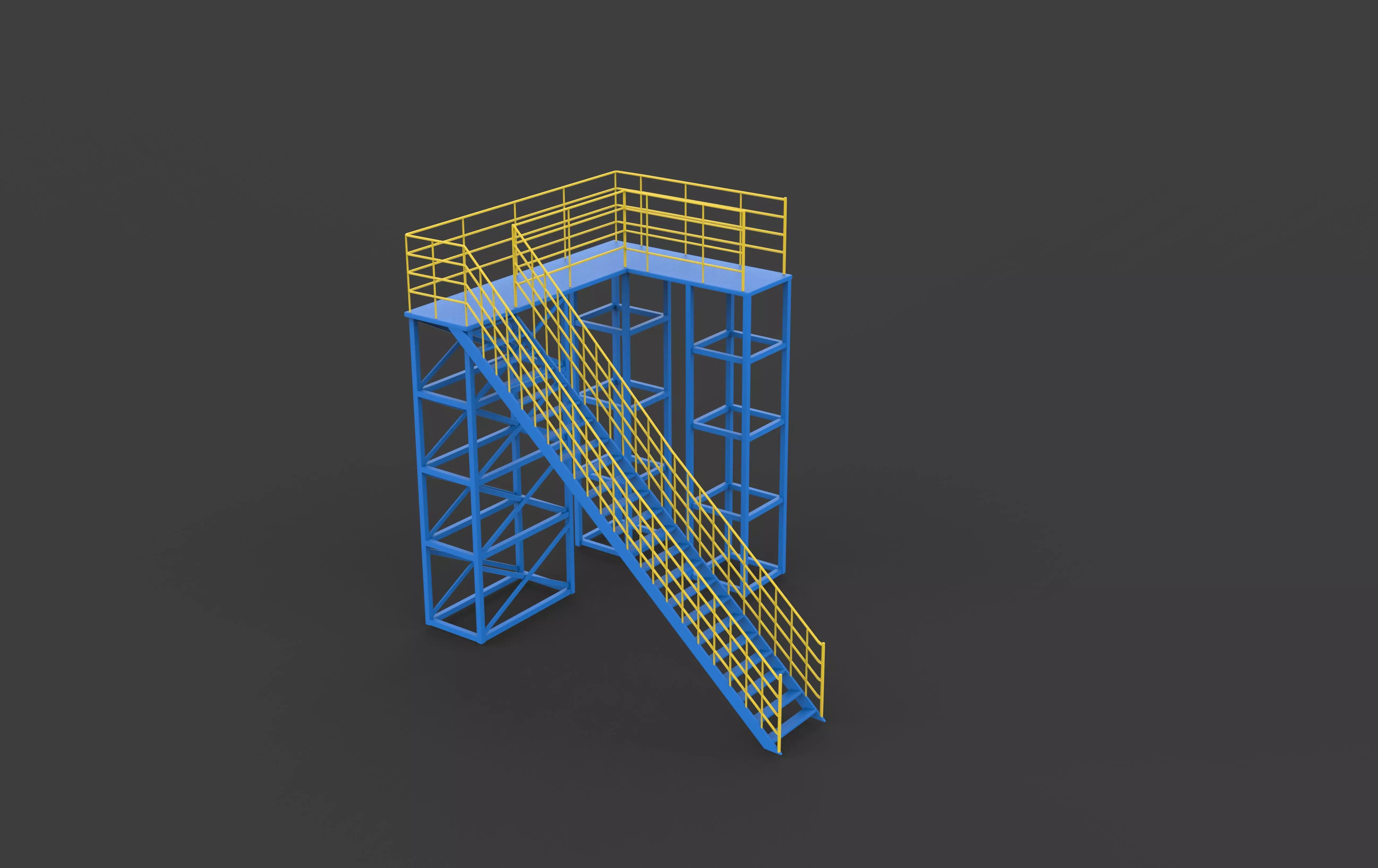 Industrial stairs 3D model_4