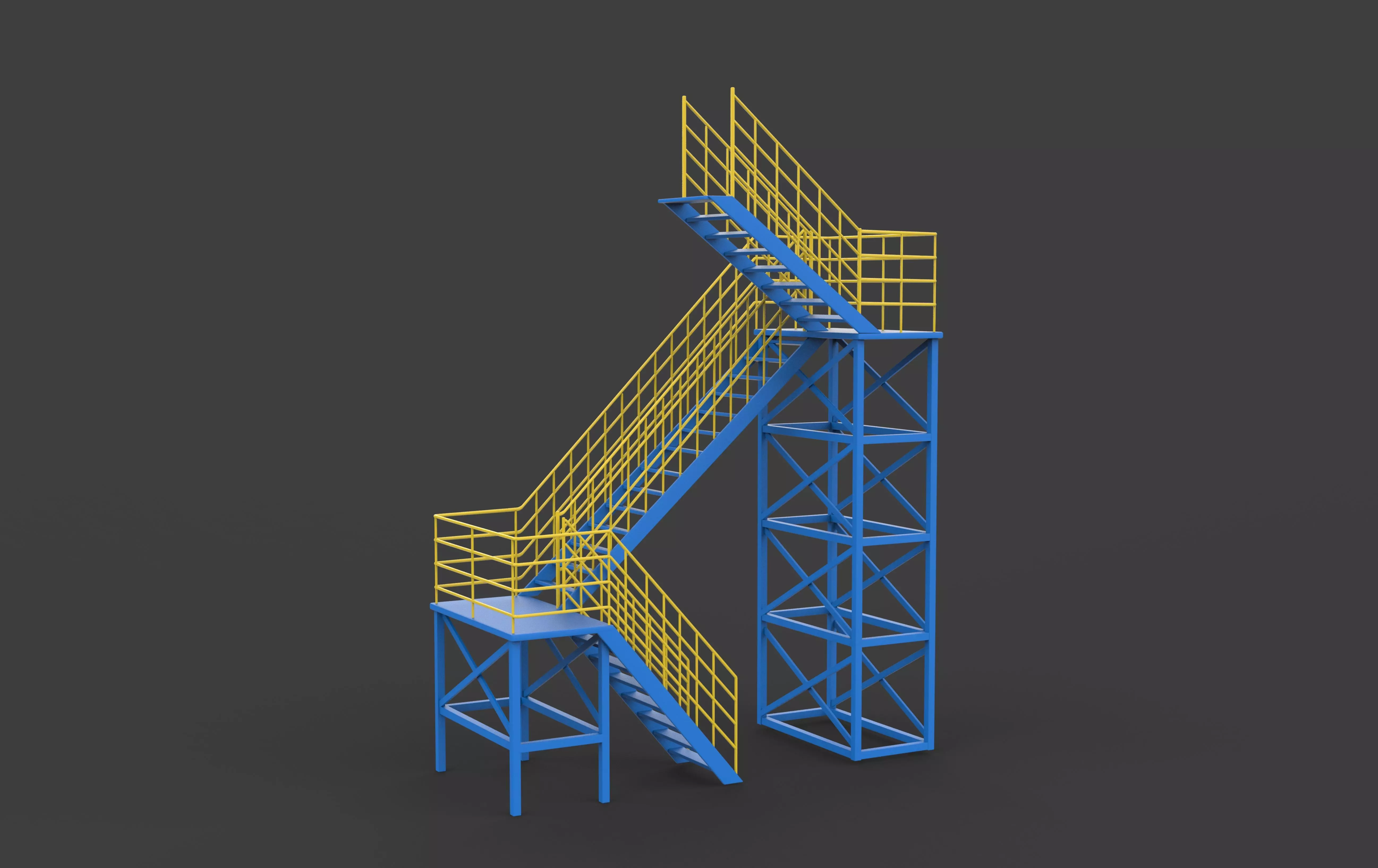 Industrial stairs 3D model_8