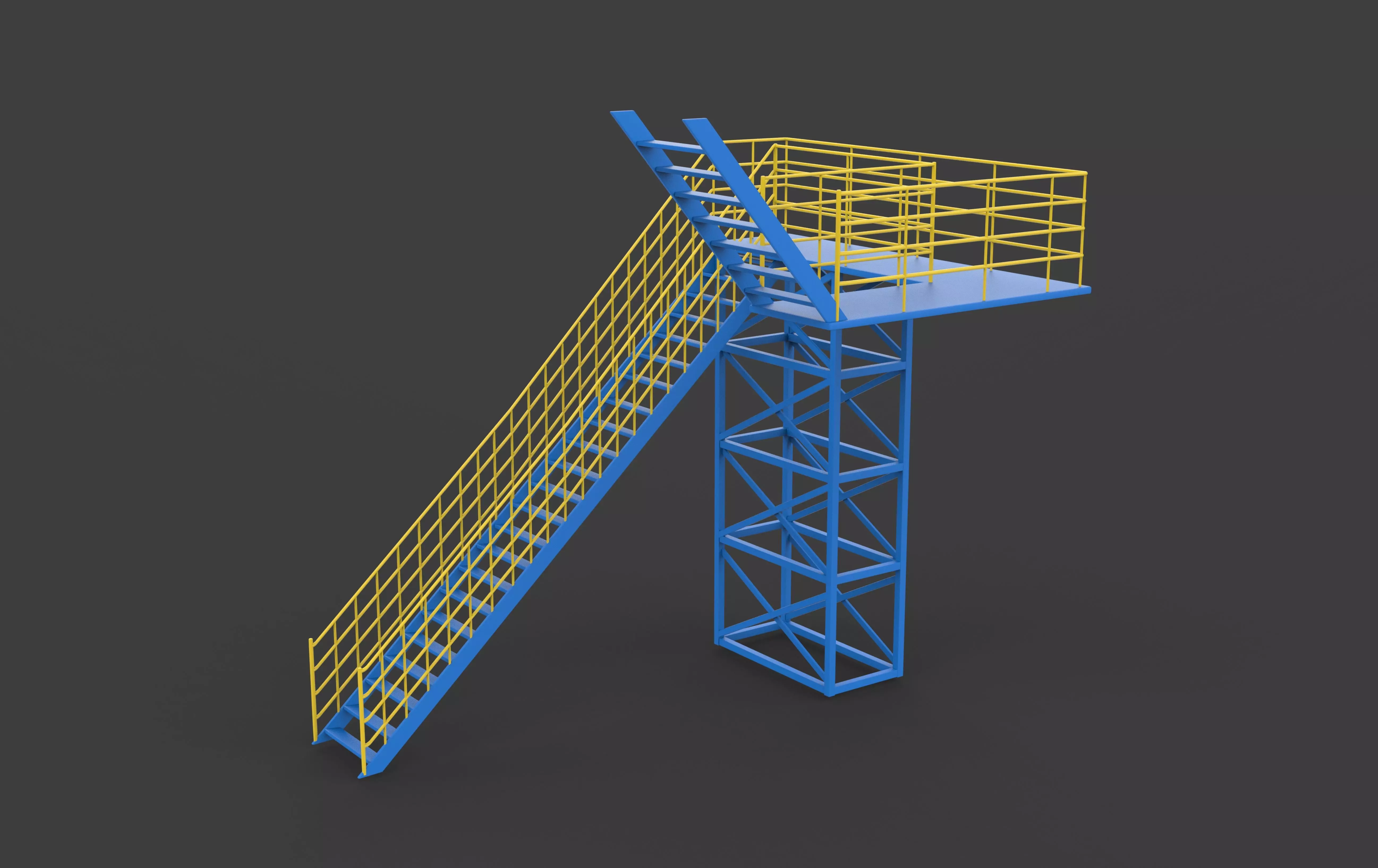 Industrial stairs 3D model_10