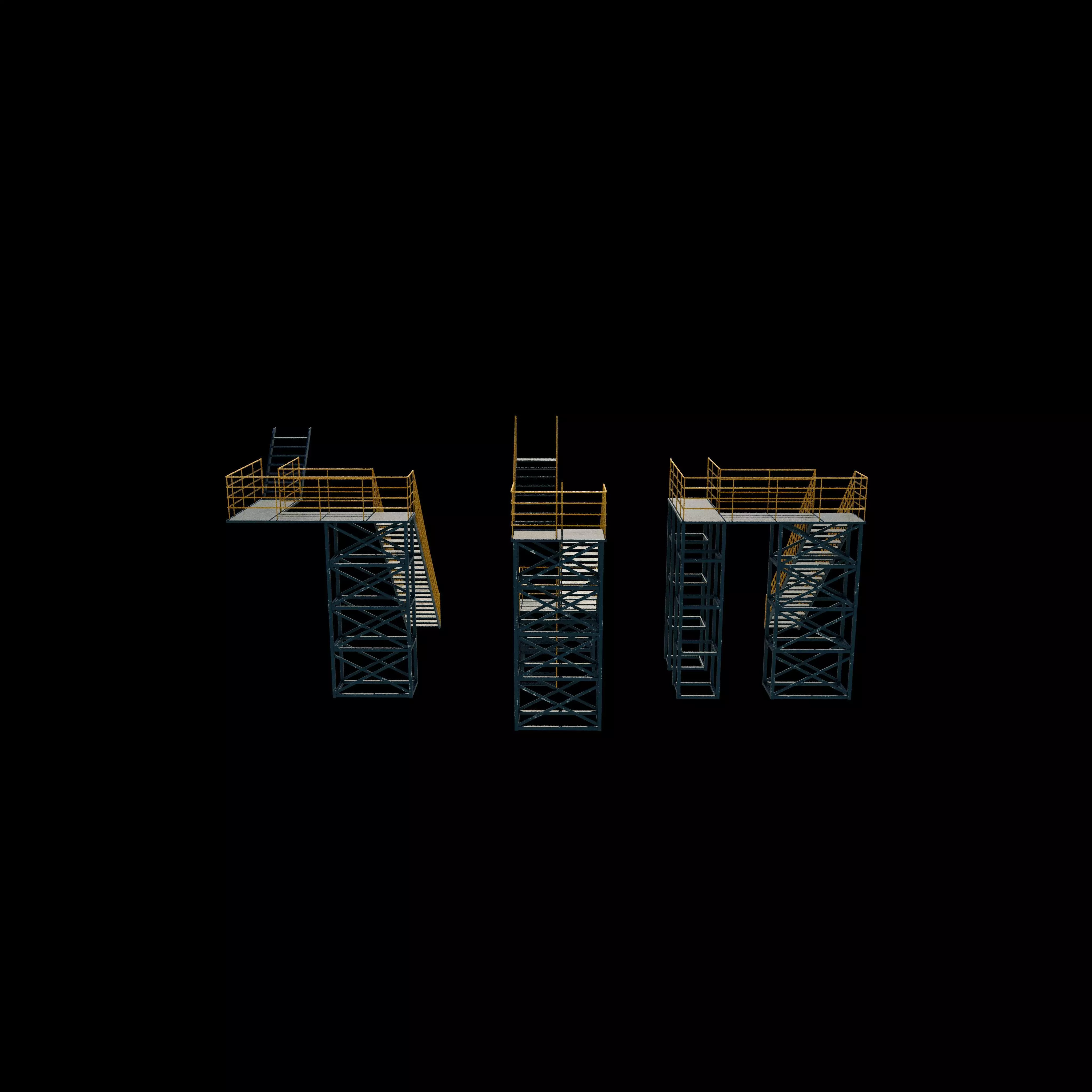 Industrial stairs 3D model_16