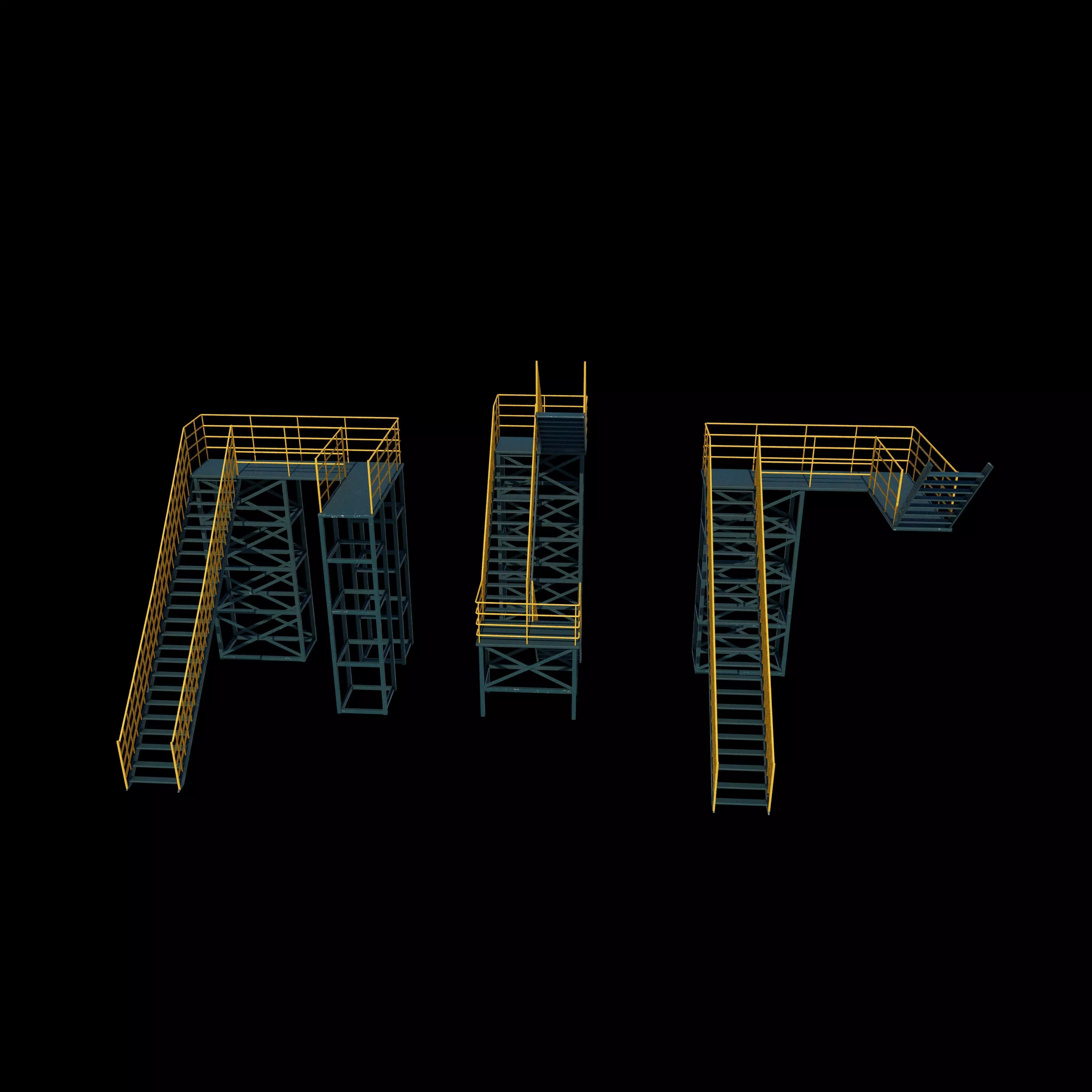 Industrial stairs 3D model_13