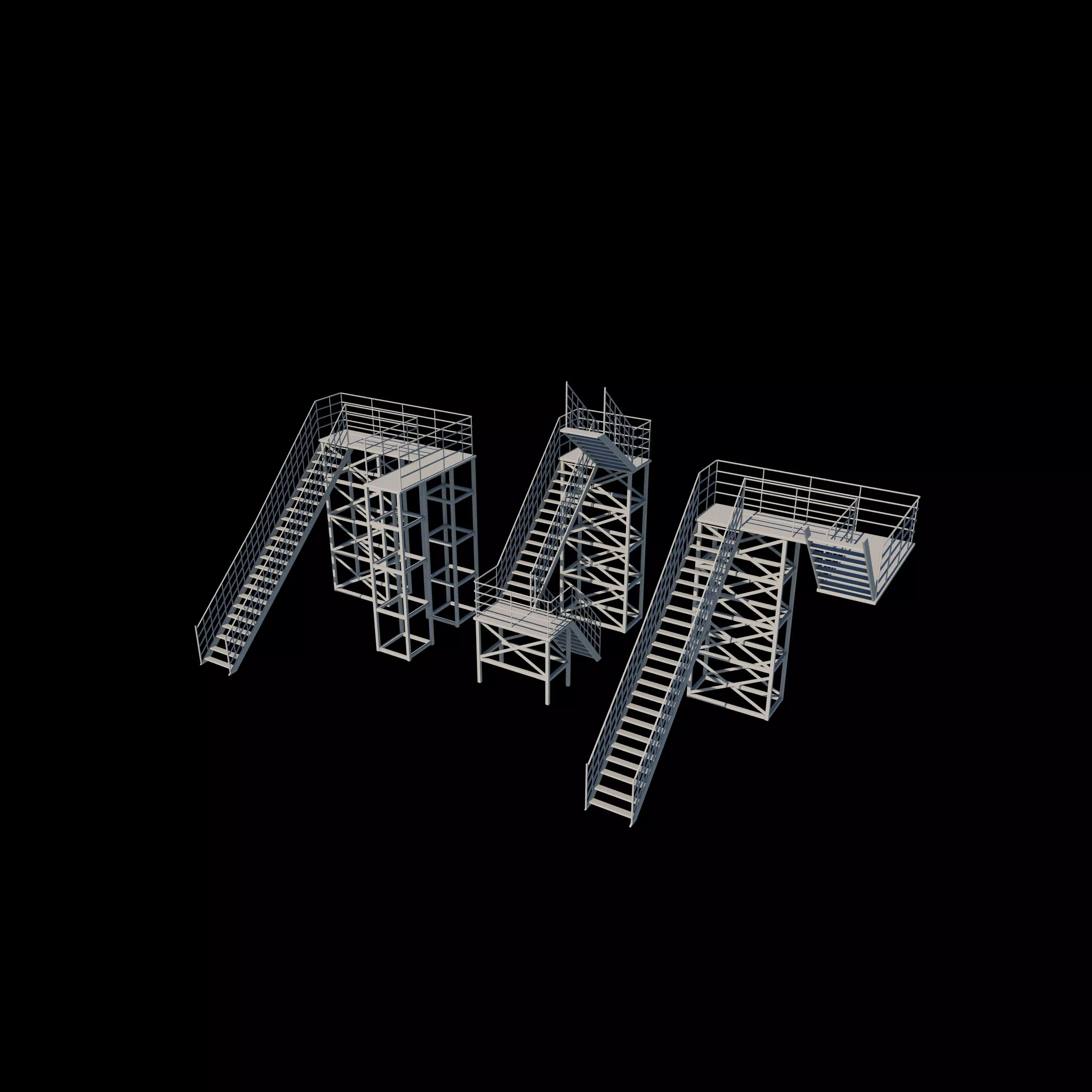 Industrial stairs 3D model_17
