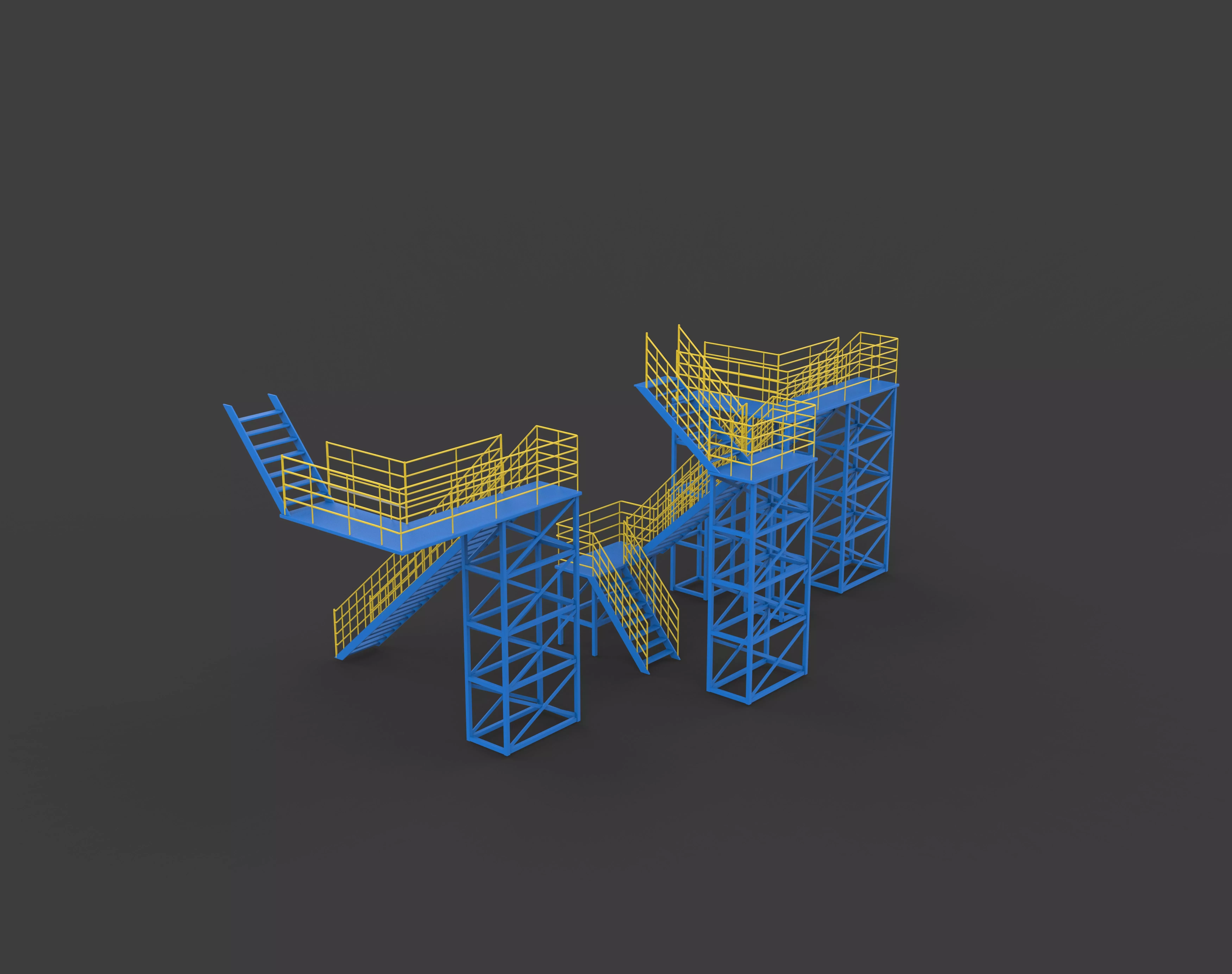 Industrial stairs 3D model_5