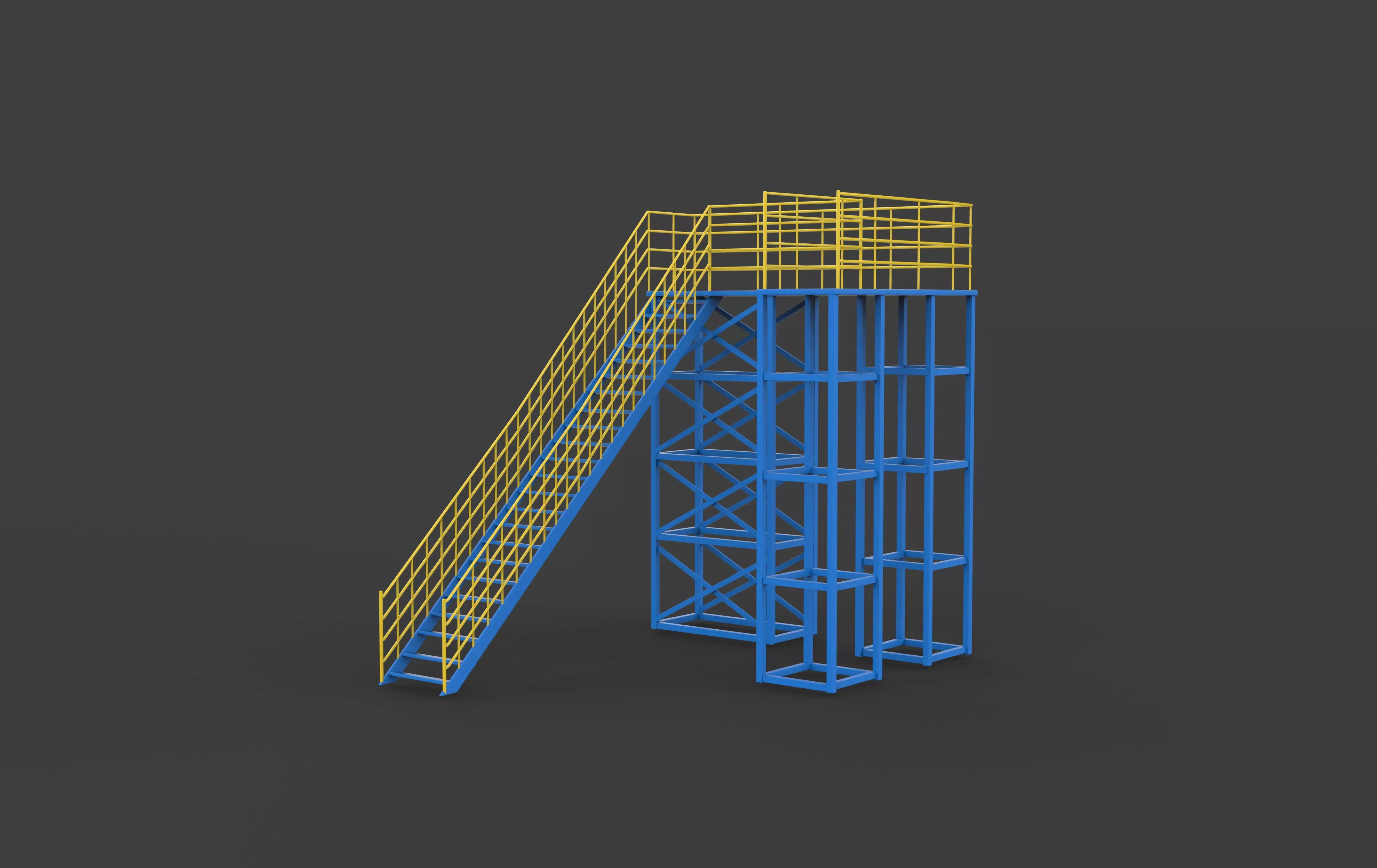 Industrial stairs 3D model_2