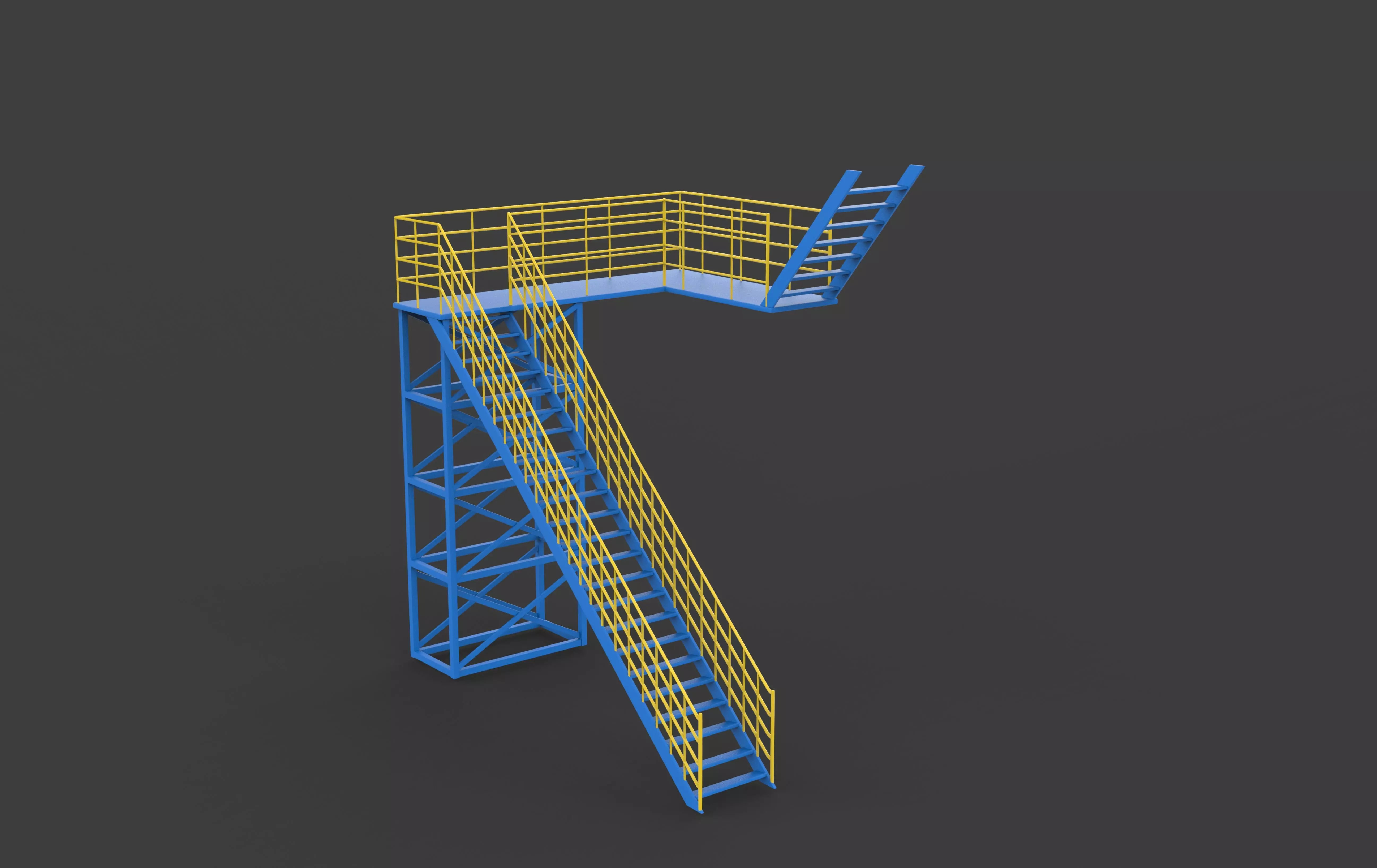Industrial stairs 3D model_11