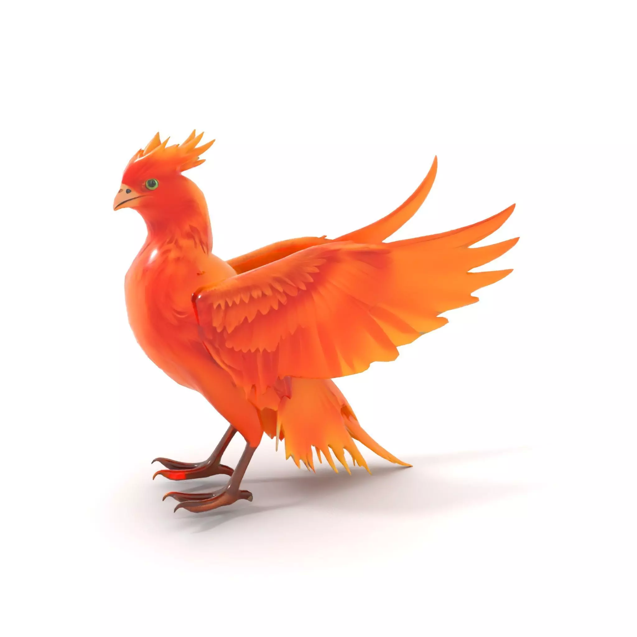 Fiery Phoenix Feather model pack Low-poly 3D model_6