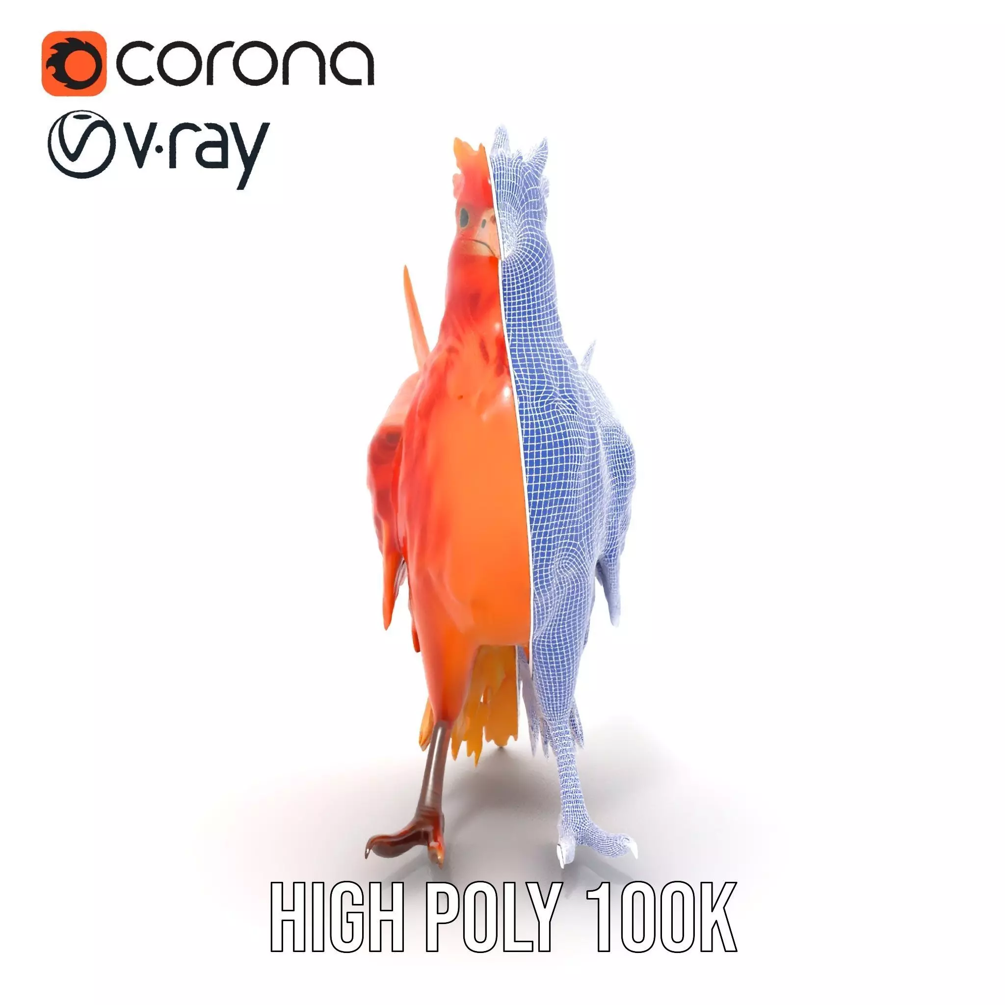 Fiery Phoenix Feather model pack Low-poly 3D model_34