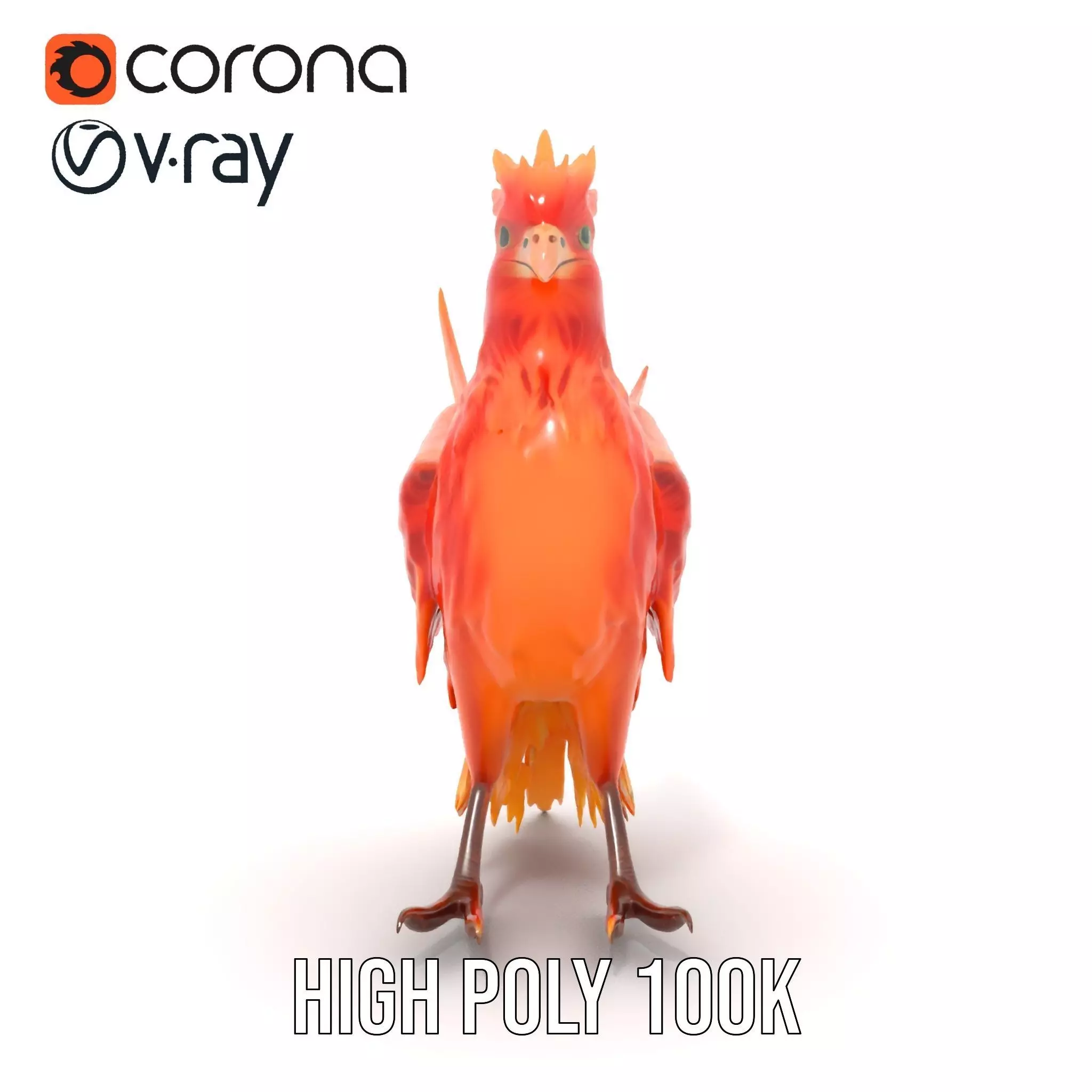 Fiery Phoenix Feather model pack Low-poly 3D model_33