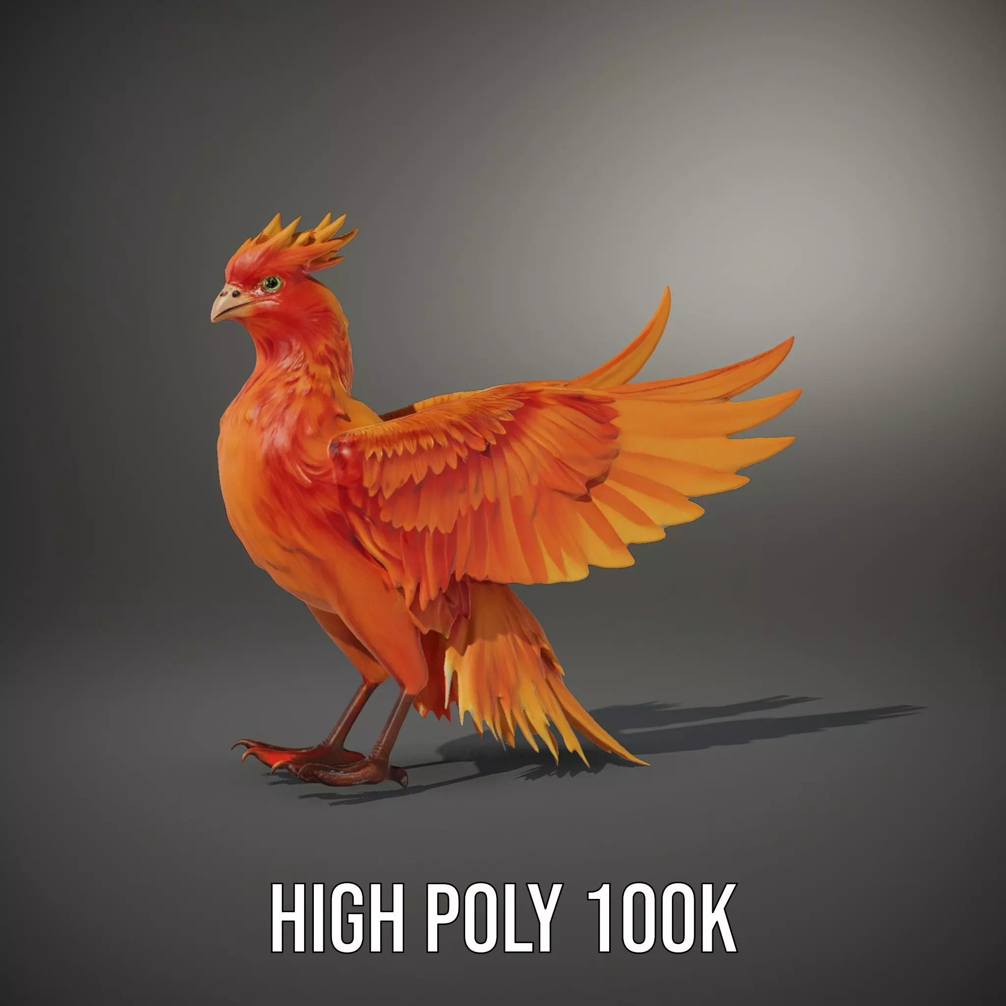Fiery Phoenix Feather model pack Low-poly 3D model_8