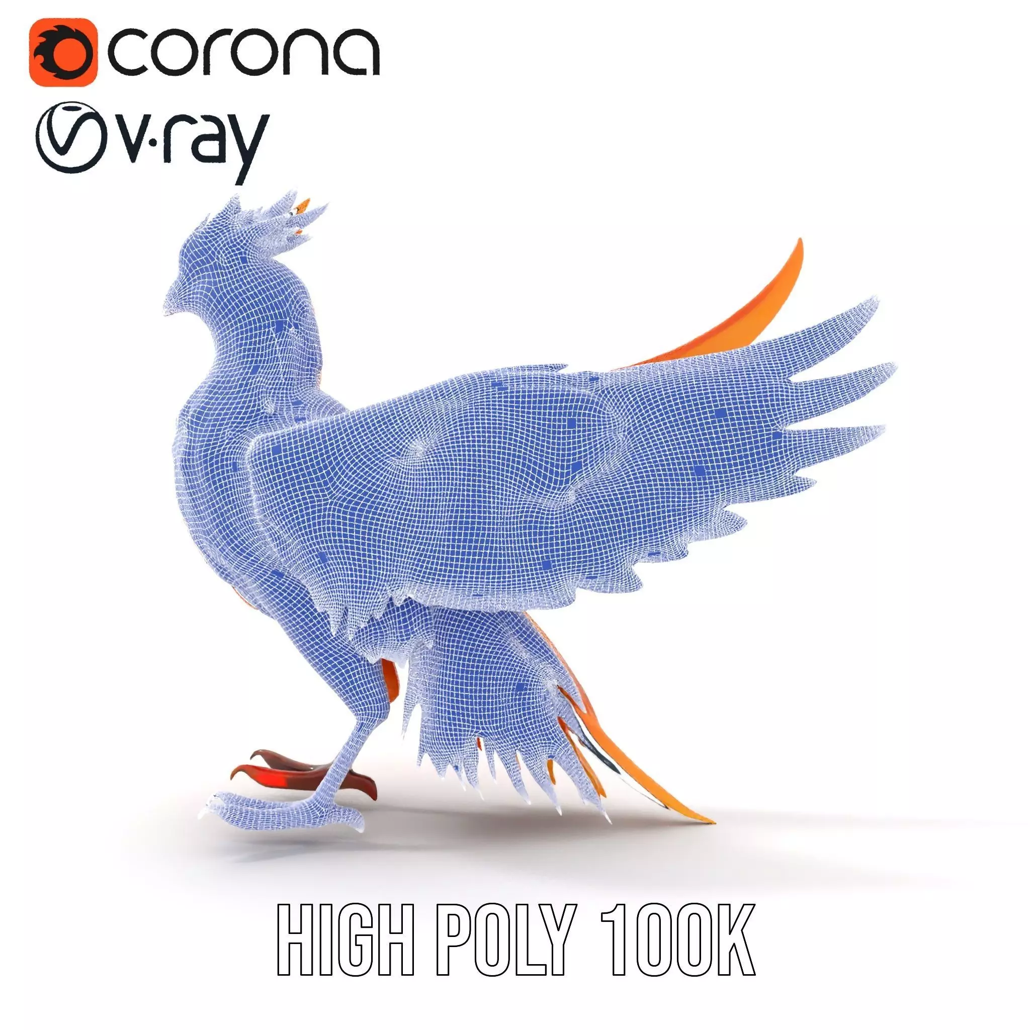Fiery Phoenix Feather model pack Low-poly 3D model_29